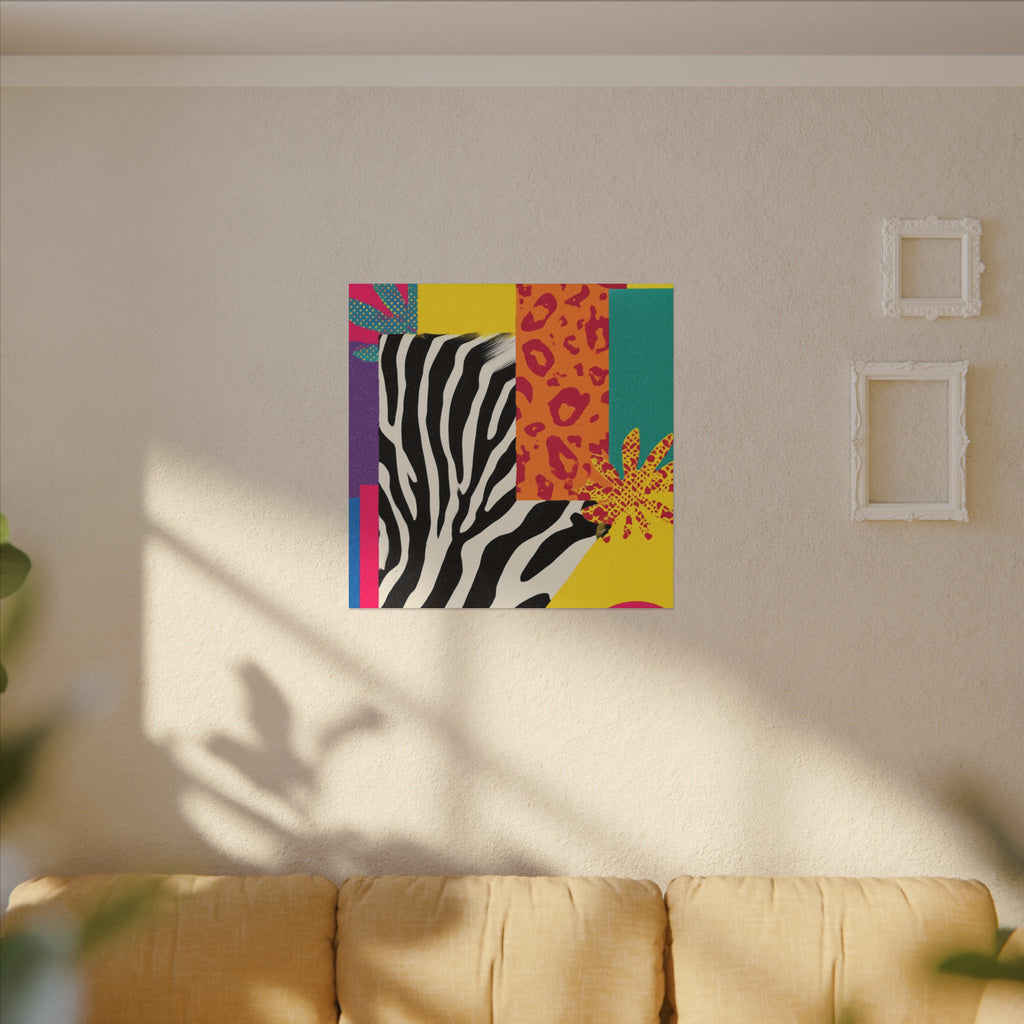 Copy of Pop Geometry: Zebra Leopard Fusion, Geometric Color Block, Modern Abstract Design   |   Custom Orders Accepted
