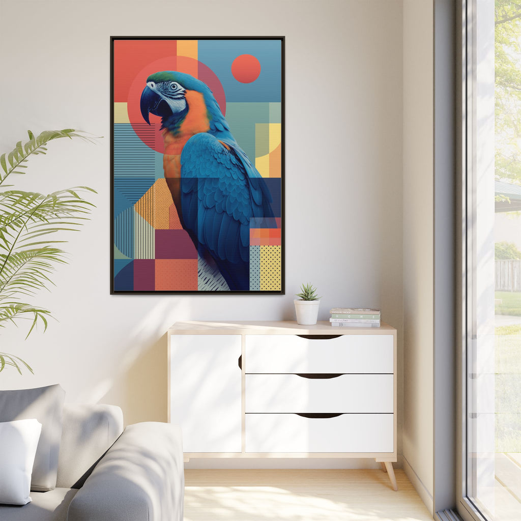 Geometric Macaw: Prismatic Wildlife Fusion, Modern Abstract Composition   |    Custom Orders Available