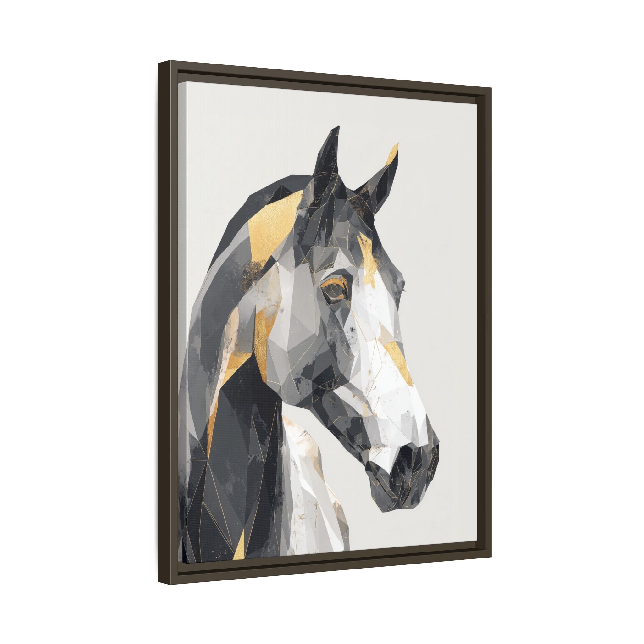 Geometric Equine Framed Print : Polygonal Horse Portrait, Modern Abstract Geometric Art   |  Personalized & Custom Orders Available