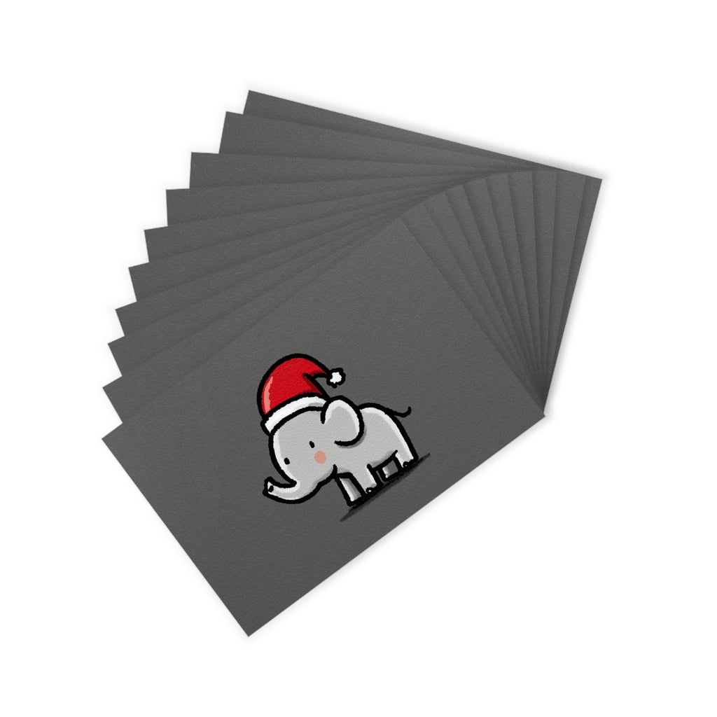 Cute Animals Festive Postcard Set - 10pcs of Holiday Cheer, Christmas Cards, Cute Elephant Designs, Fun Greetings for All Occasions