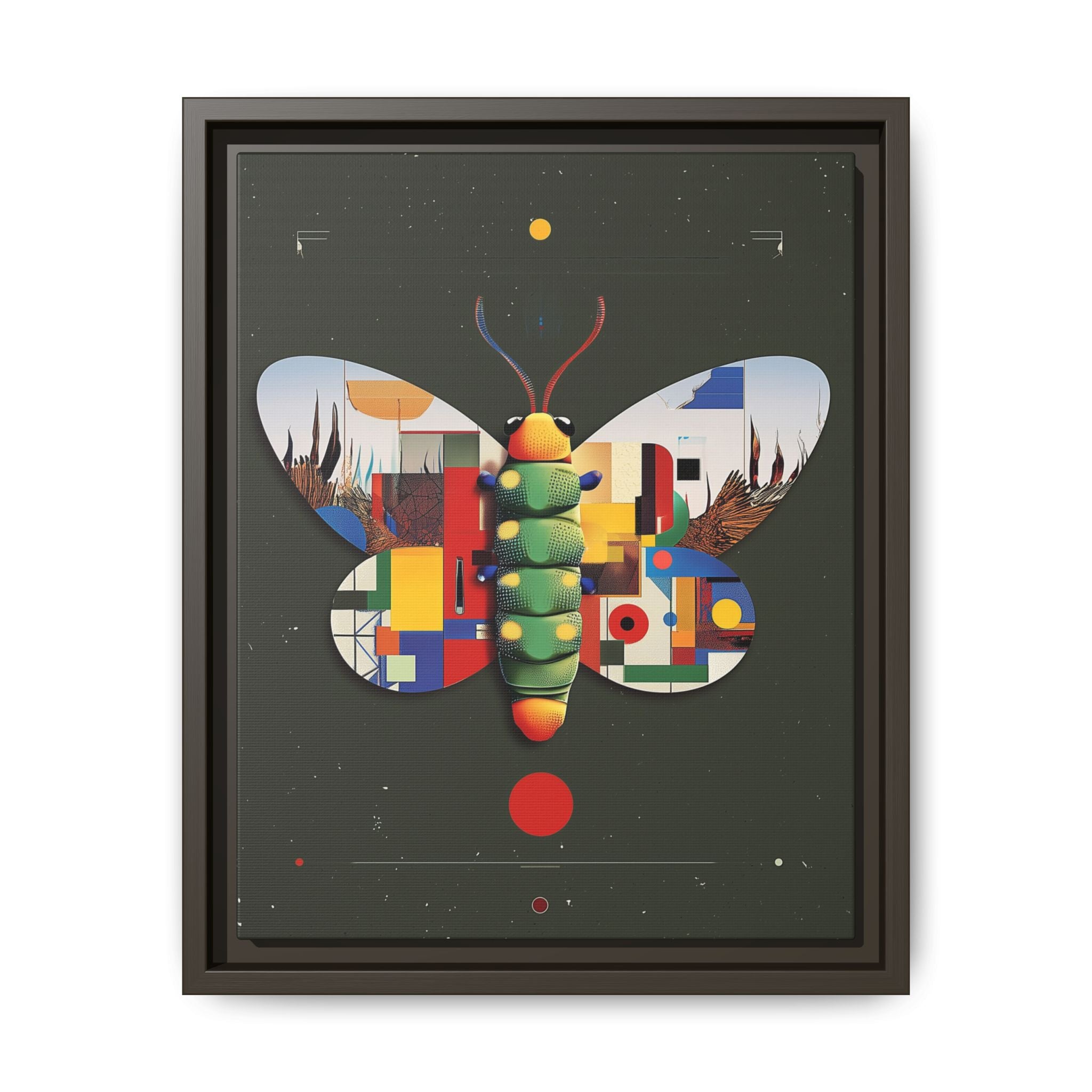 Geometric Butterfly Framed Print : Digital Cubist Interpretation, Modernist Entomological Design   |  Personalized & Custom Orders Available