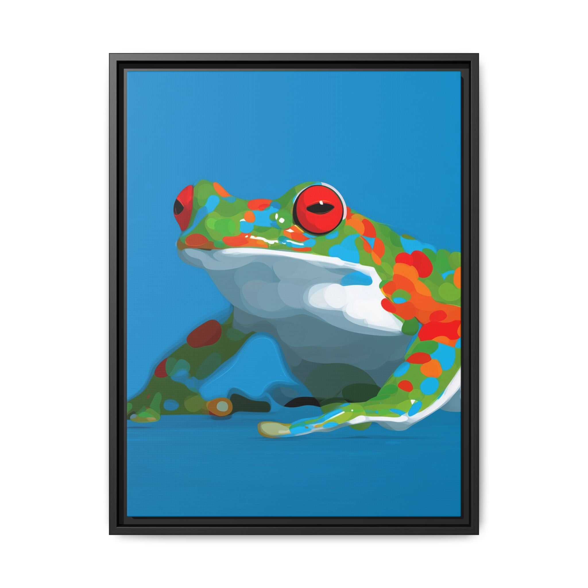 Chromatic Amphibian Framed Print : Mosaic Frog Vector Art, Modern Wildlife Illustration   |  Personalized & Custom Orders Available