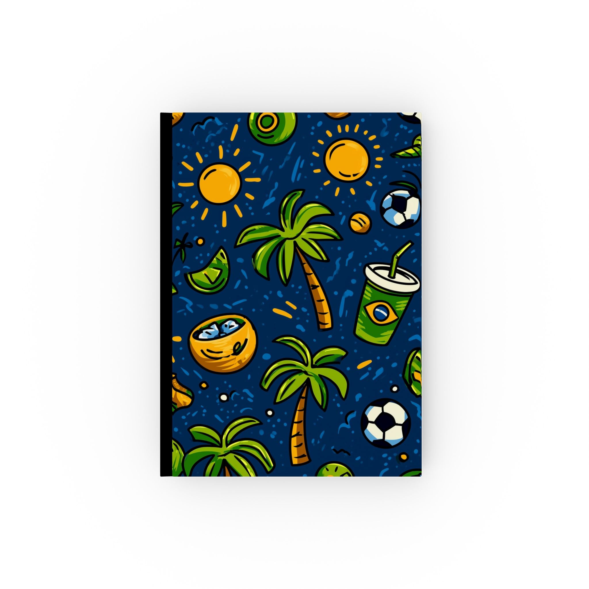 Brazilian Summer Vibes: Tropical Beach Fusion, Playful Cartoon Illustration, Soccer and Sun Culture Celebration | Custom Orders Accepted