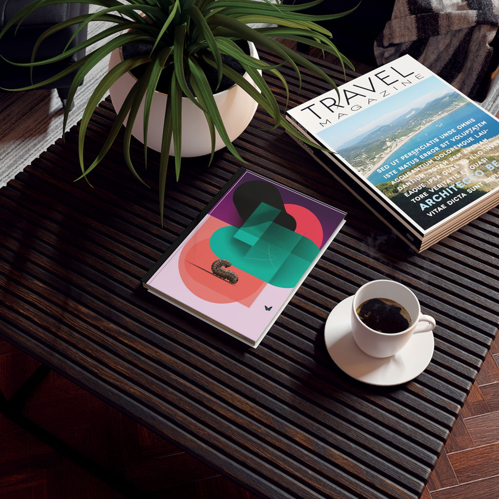 Personalized Abstract Geometric Caterpillar Journal : , Minimalist Biological Abstract Design Personalized Journal   |