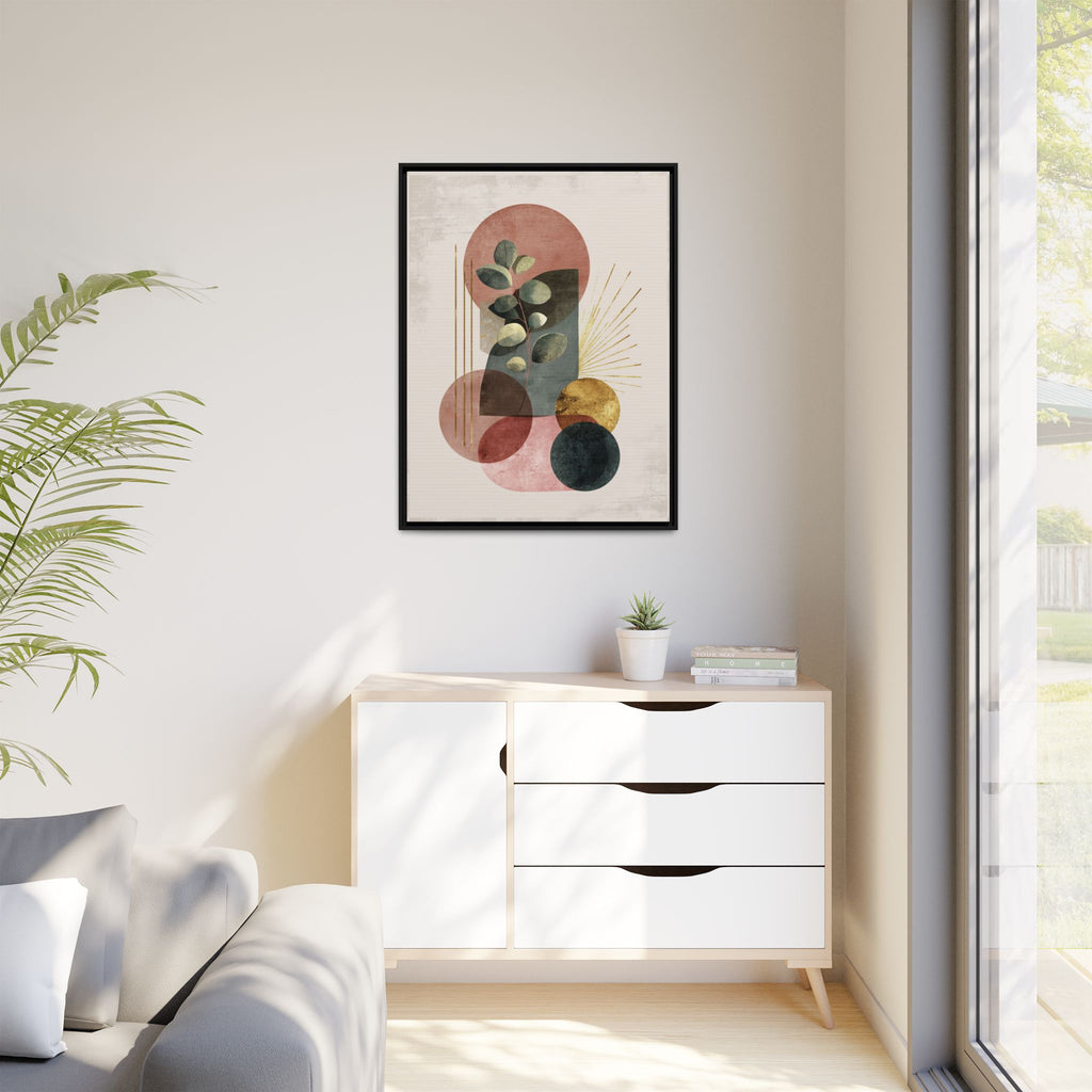 Botanical Geometric Symphony: Eucalyptus Harmony, Metallic Intersections, Modern Earth Tones   |   Custom Orders Accepted