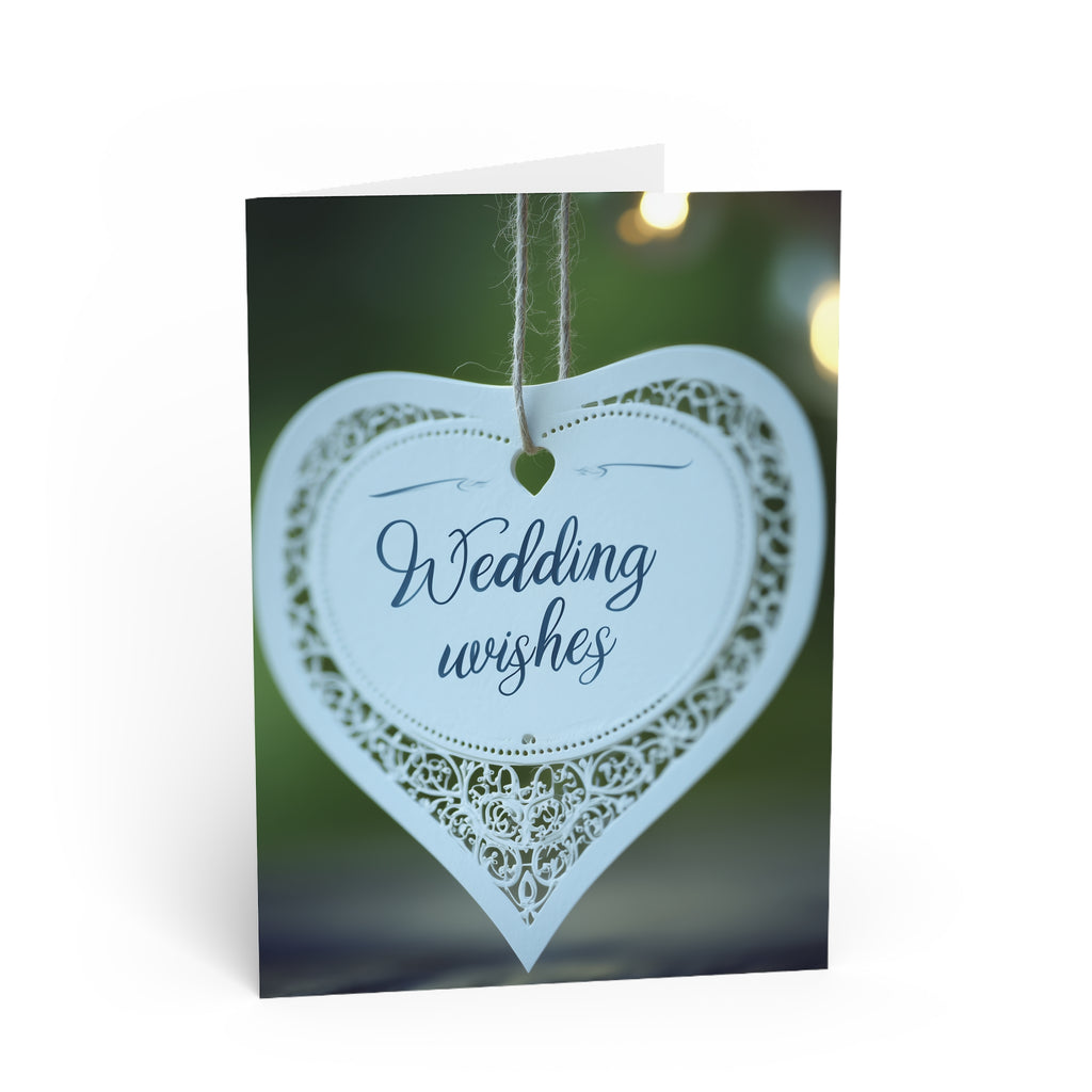 Wedding Wishes Greeting Card — Elegant Heart Lace Design