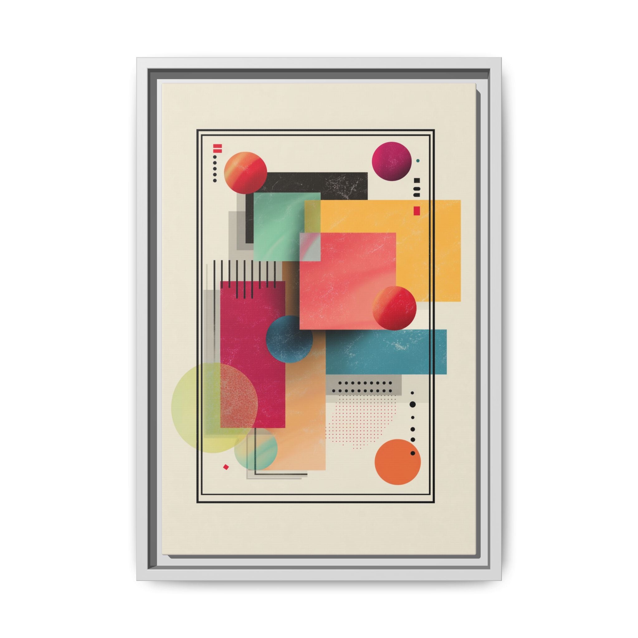 Geometric Harmony: Bauhaus Intersections, Digital Abstract Layers, Contemporary Color Palette   |   Custom Orders Accepted