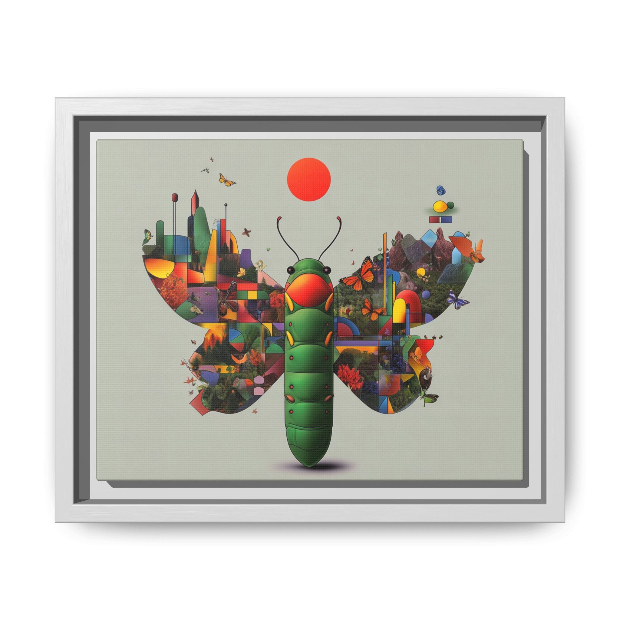 Metamorphosis of Geometry: Digital Nature Mosaic, Surreal Butterfly Landscape   |    Custom Orders Available