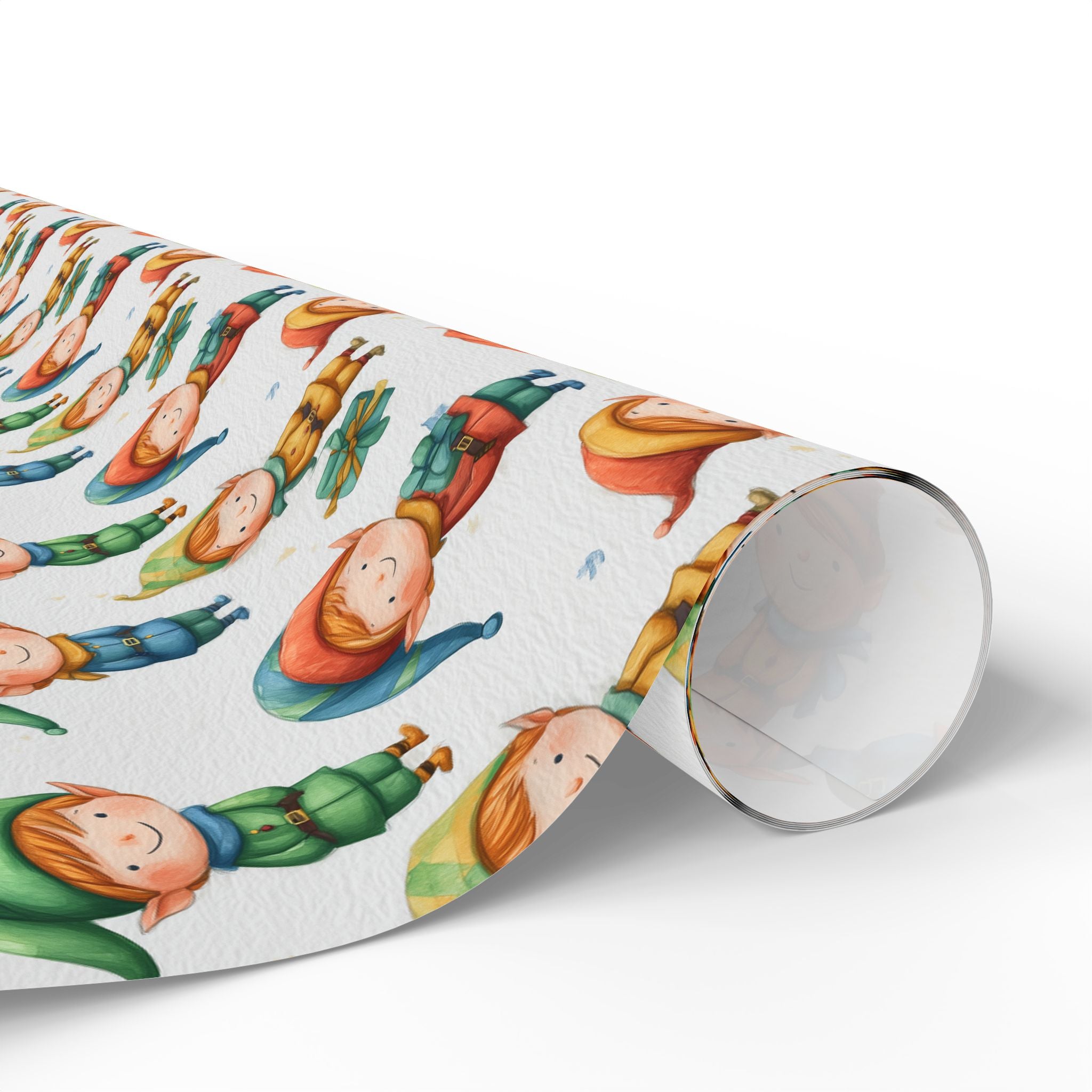 Christmas Elves Wrapping Paper - Cute Holiday Gift Wrap Sheet