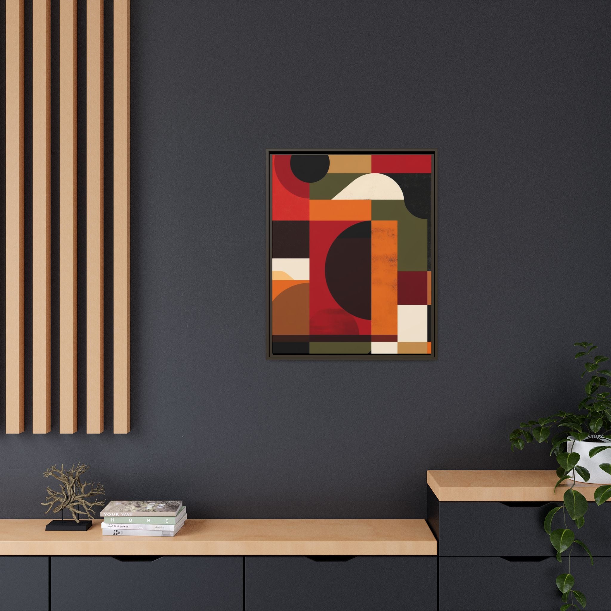 Geometric Convergence: Abstract Bauhaus Design, Constructivist Color Blocks, Architectural Art Composition   |   Custom Orders Accepted