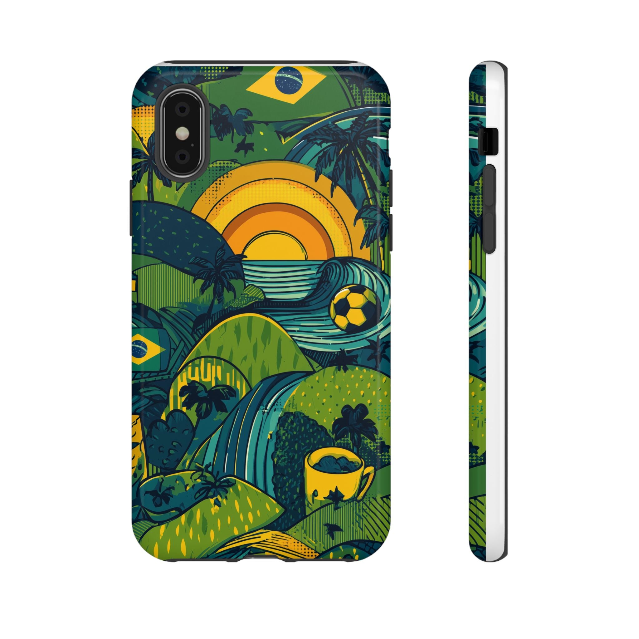 Brazil Tough Cases: Sporty Tropical Phone Case, Fun Beach Vibe Phone Accessory, Summer Travel Gift, Colorful Phone Cover, Casual Style Tech