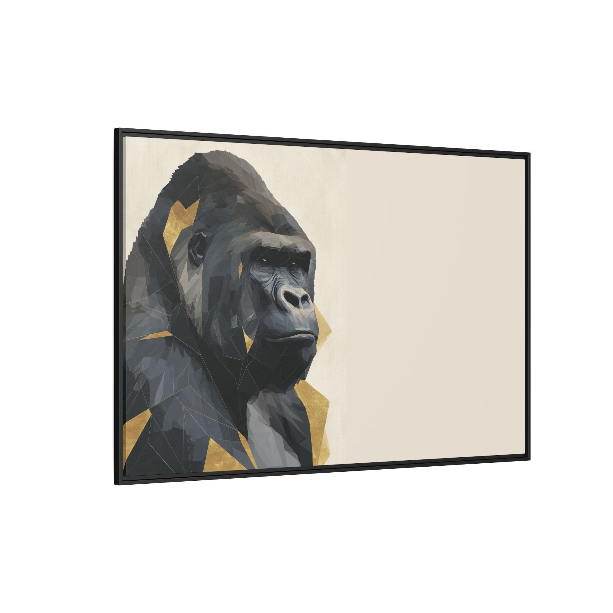 Primal Geometry: Polygonal Gorilla Portrait, Modern Metallic Wildlife Art   |  Personalized & Custom Orders Available