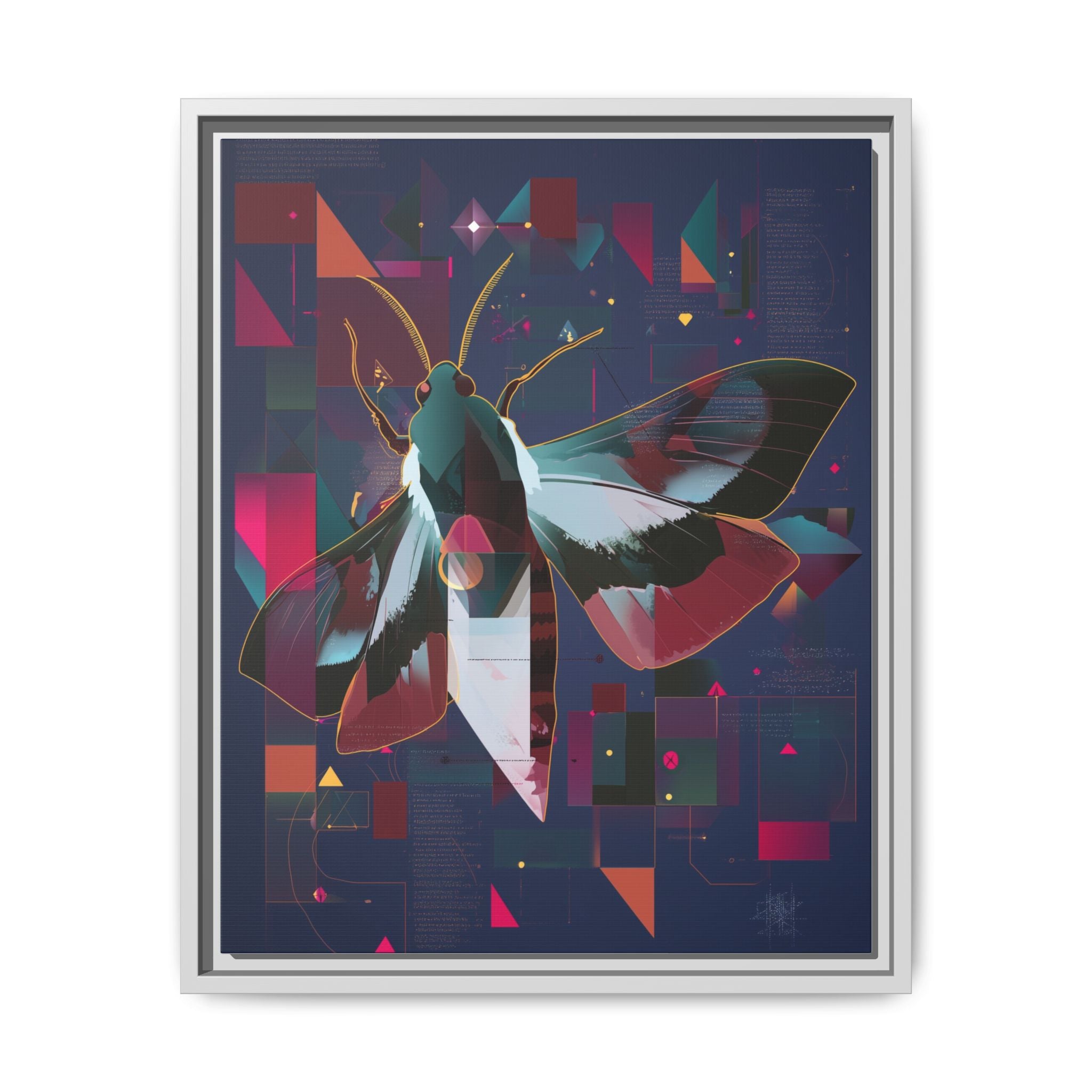 Metamorphic Circuits Framed Print : Geometric Butterfly Fusion, Digital Abstract Techno-Art   |   Custom Orders Available