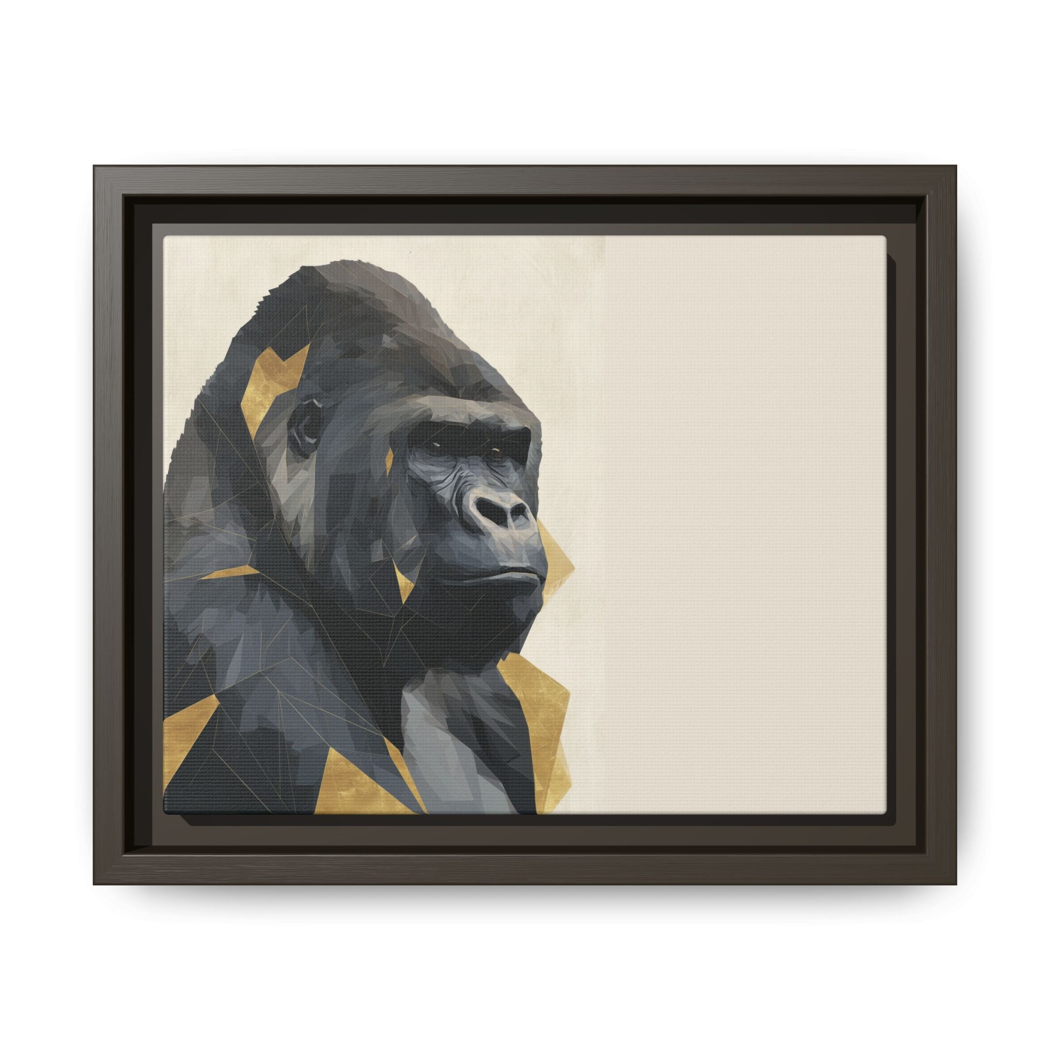 Primal Geometry: Polygonal Gorilla Portrait, Modern Metallic Wildlife Art   |  Personalized & Custom Orders Available