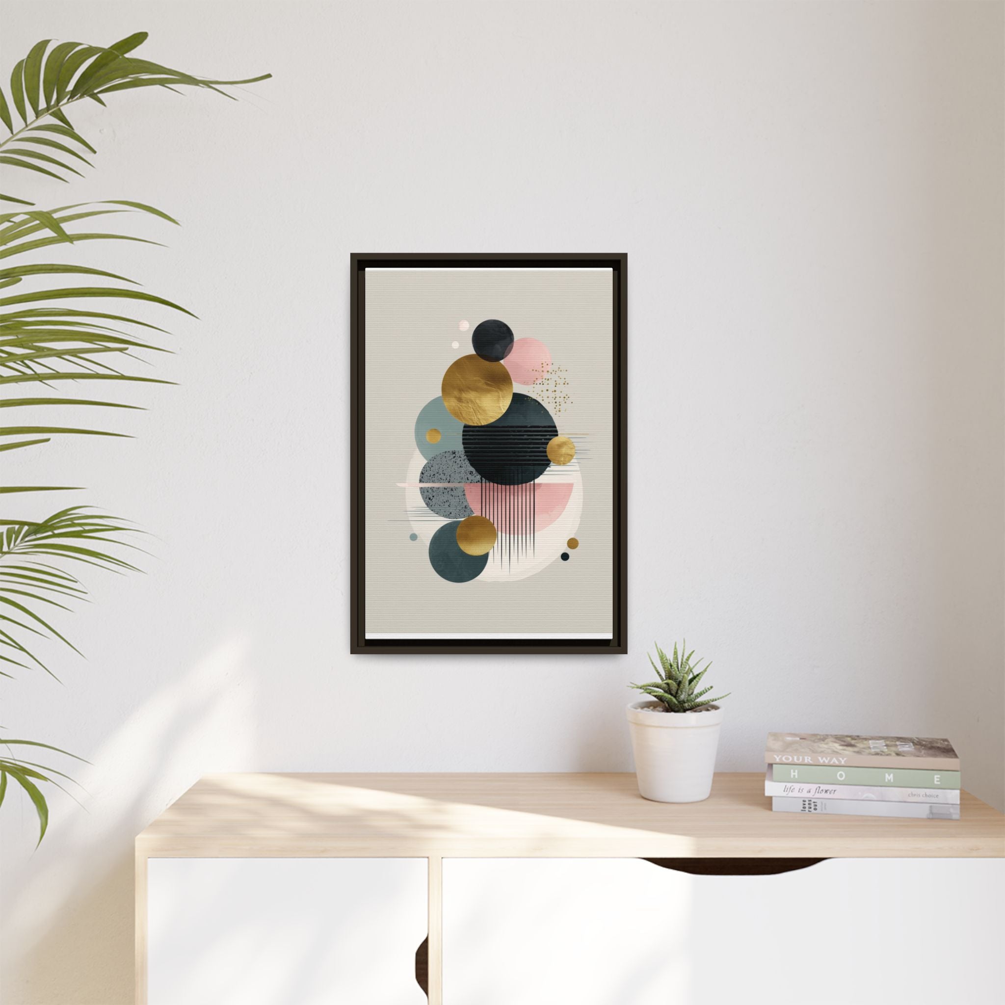 Geometric Harmony: Intersecting Circles, Mid-Century Modern Design, Abstract Metallic Composition   |   Custom Orders Accepted