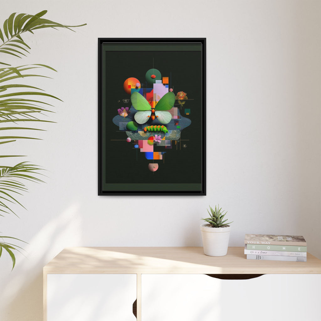 Metamorphosis Geometry Framed Print : Digital Nature Synthesis, Butterfly Abstraction   |  Personalized & Custom Orders Available