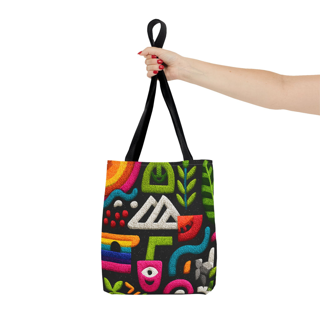 Colorful AOP Tote Bag, Vibrant Art Tote, Eco-Friendly Shopping Bag, Trendy Beach Bag, Unique Gift for Art Lovers