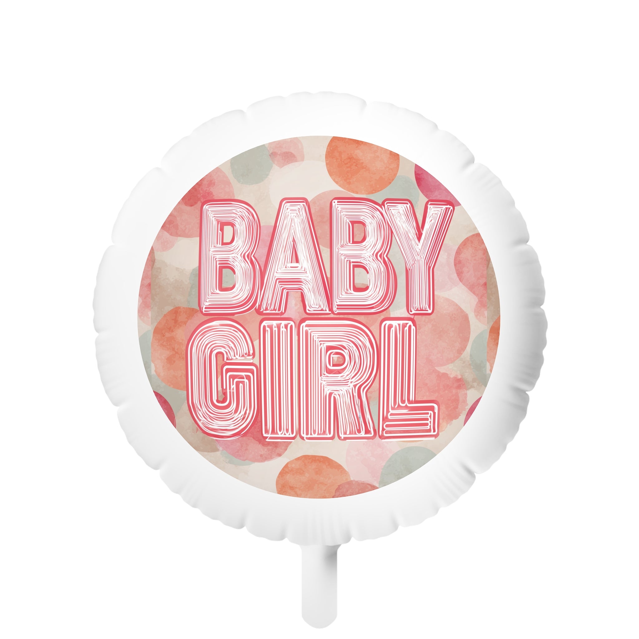 Baby Girl Mylar Helium Balloon — Pink Confetti Newborn & Baby Shower Decor