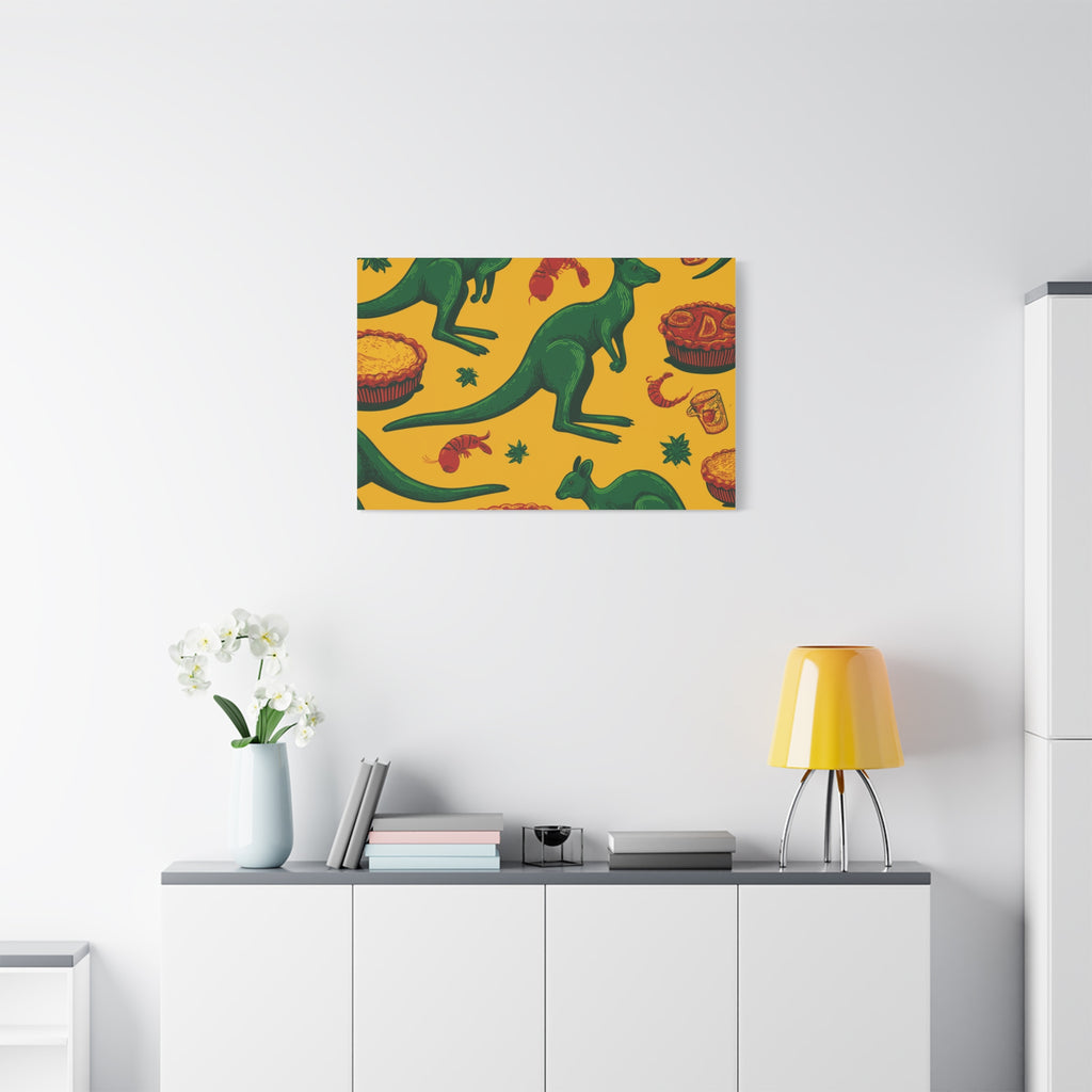 Kangaroo Canvas Wall Art, Vibrant Animal Decor, Unique Gift for Nature Lovers, Fun Kitchen Wall Hanging, Australian Themed Art