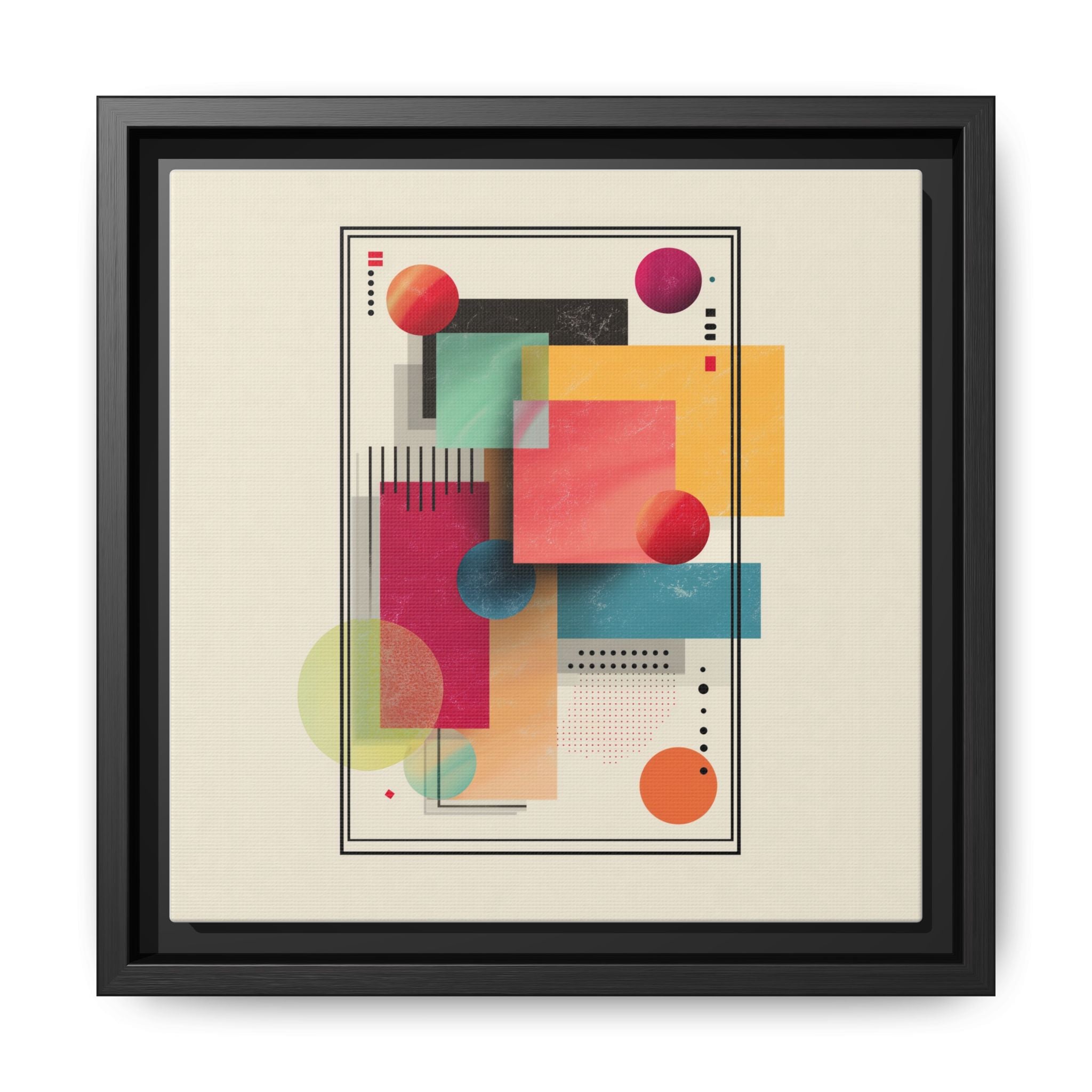 Geometric Harmony: Bauhaus Intersections, Digital Abstract Layers, Contemporary Color Palette   |   Custom Orders Accepted
