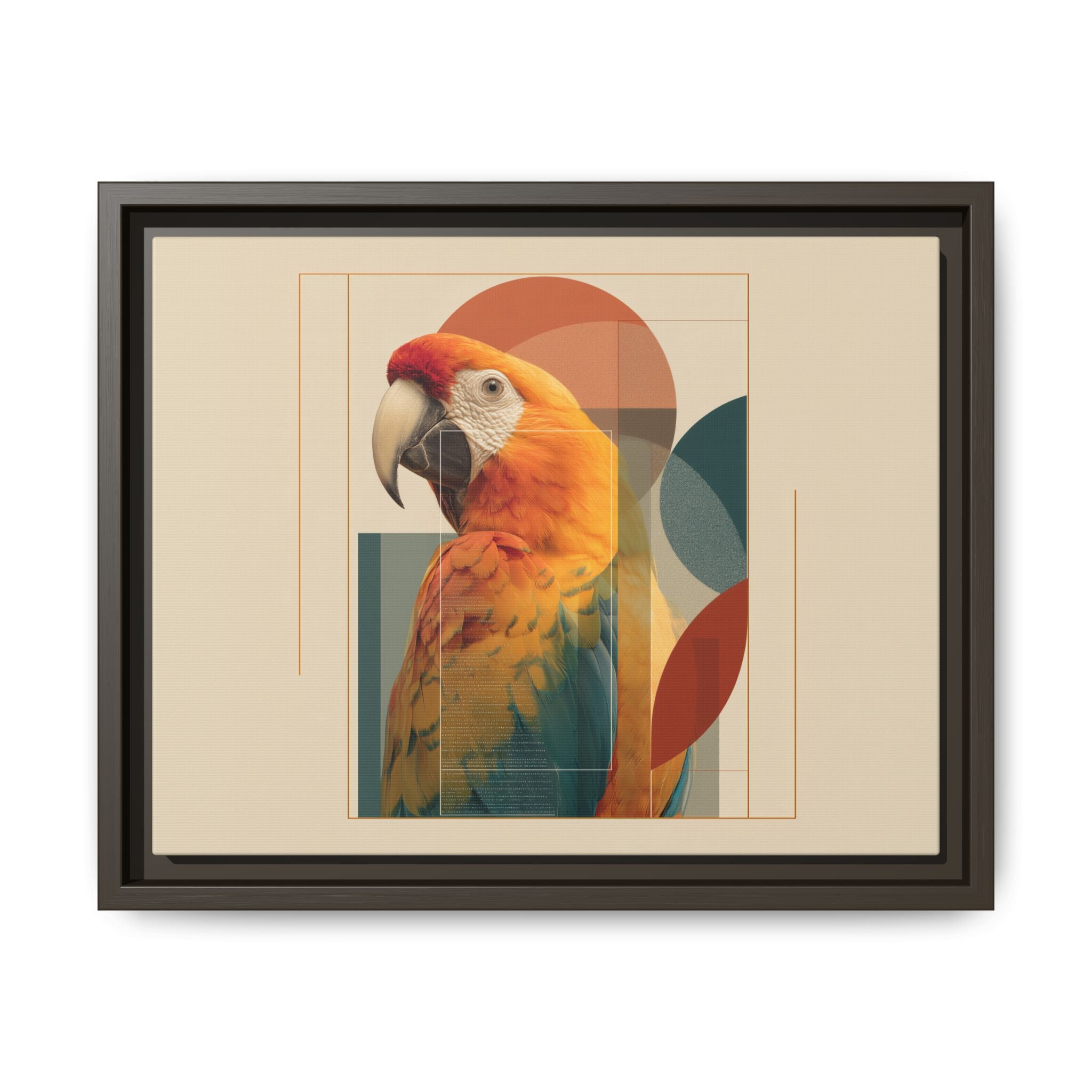 Macaw Geometry: Vibrant Avian Portrait, Modernist Graphic Design   |  Personalized & Custom Orders Available