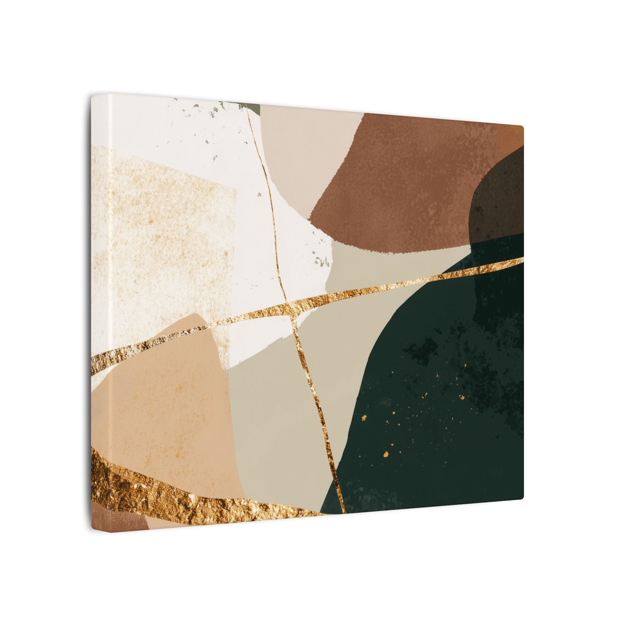 Canvas Print, Abstract Earthy Gold Wall Art, Modern Designer Home Decor, Stretched Matte Canvas; Thick, Multi-Size, Office Decor