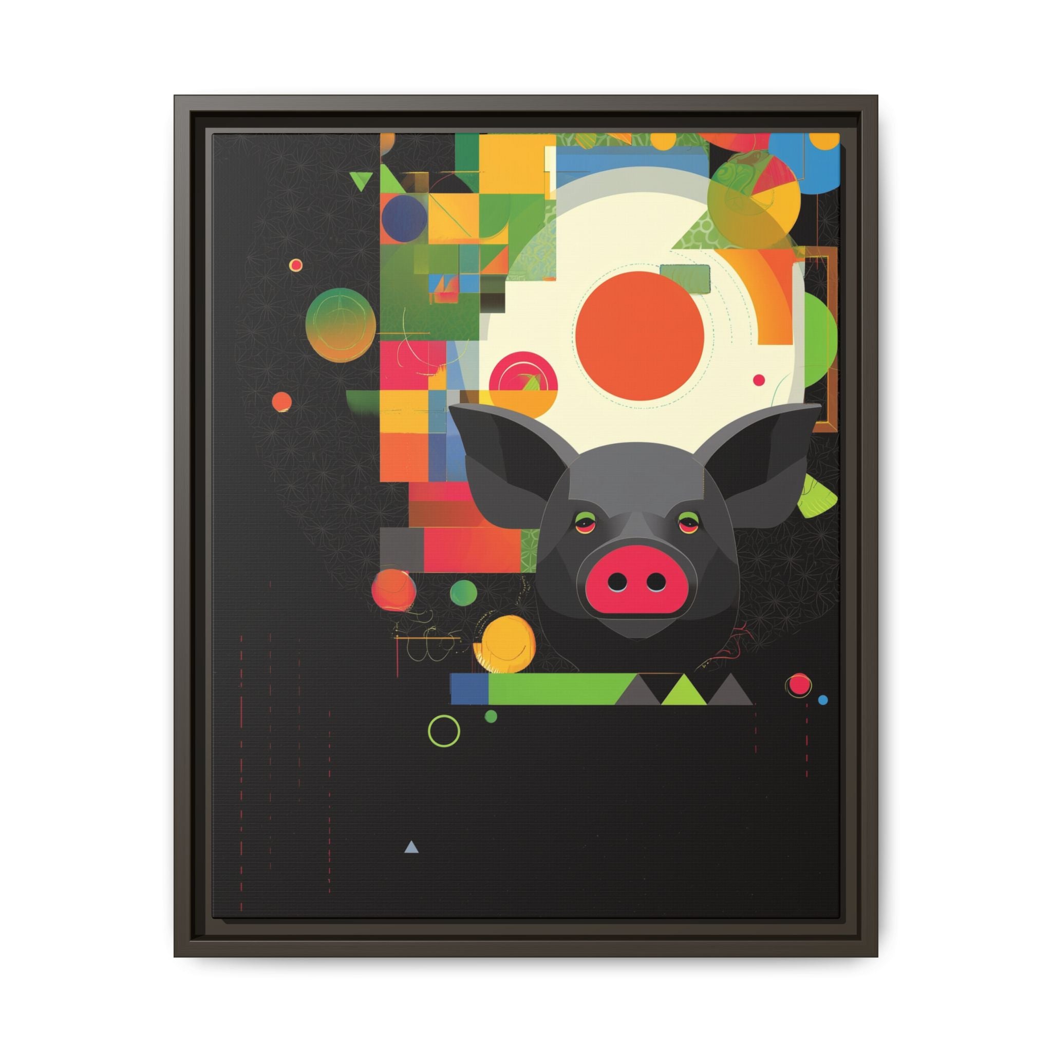 Prismatic Porcine: Geometric Digital Art, Cubist Pop Pig Portrait   |  Personalized & Custom Orders Available