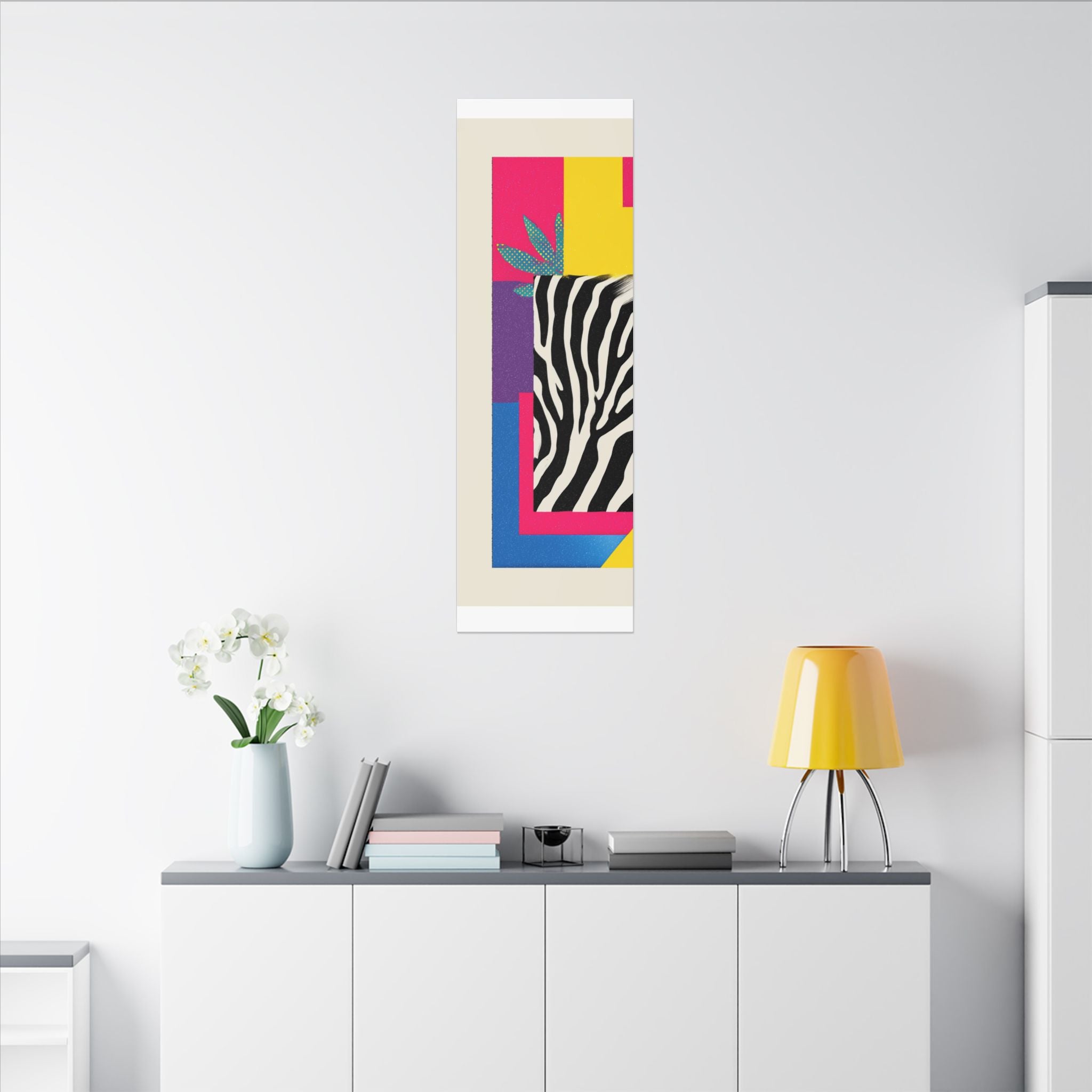 Copy of Pop Geometry: Zebra Leopard Fusion, Geometric Color Block, Modern Abstract Design   |   Custom Orders Accepted