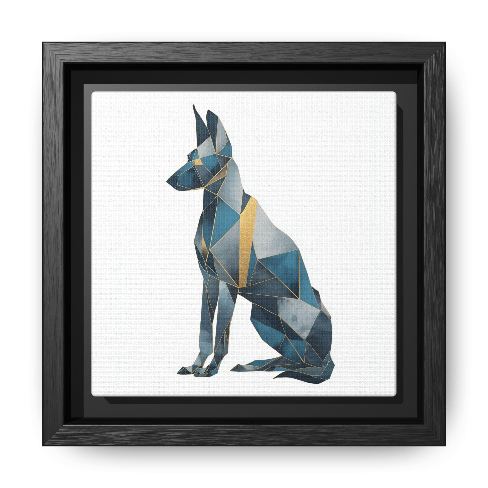 Geometric Canine Mosaic: Fractured Blue Shepherd, Modern Polygonal Art   |  Personalized & Custom Orders Available