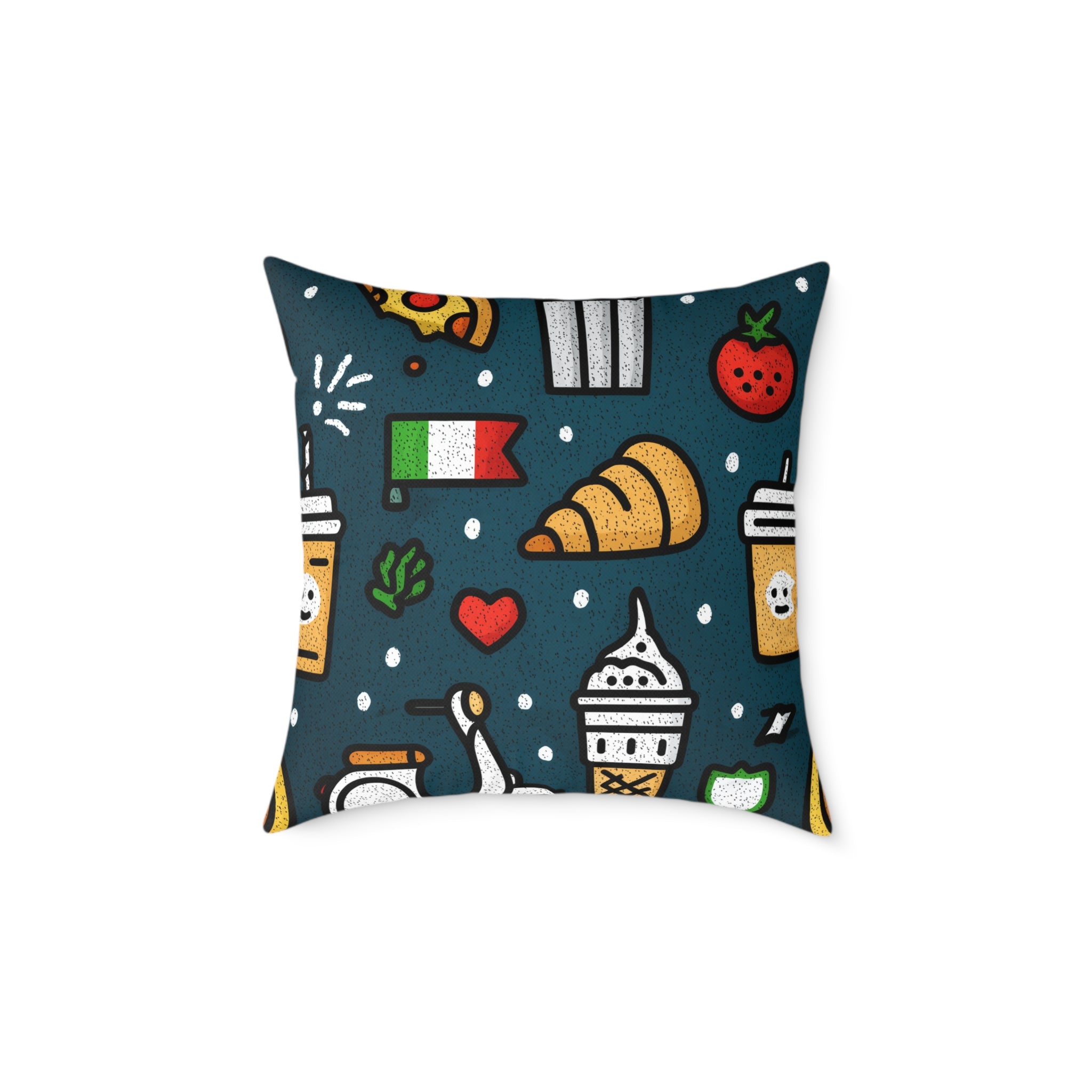 Charming Italy Themed Decorative Pillow, Cozy Couch Accent, Kitchen Decor, Gift for Food Lovers, Fun Home Accessories