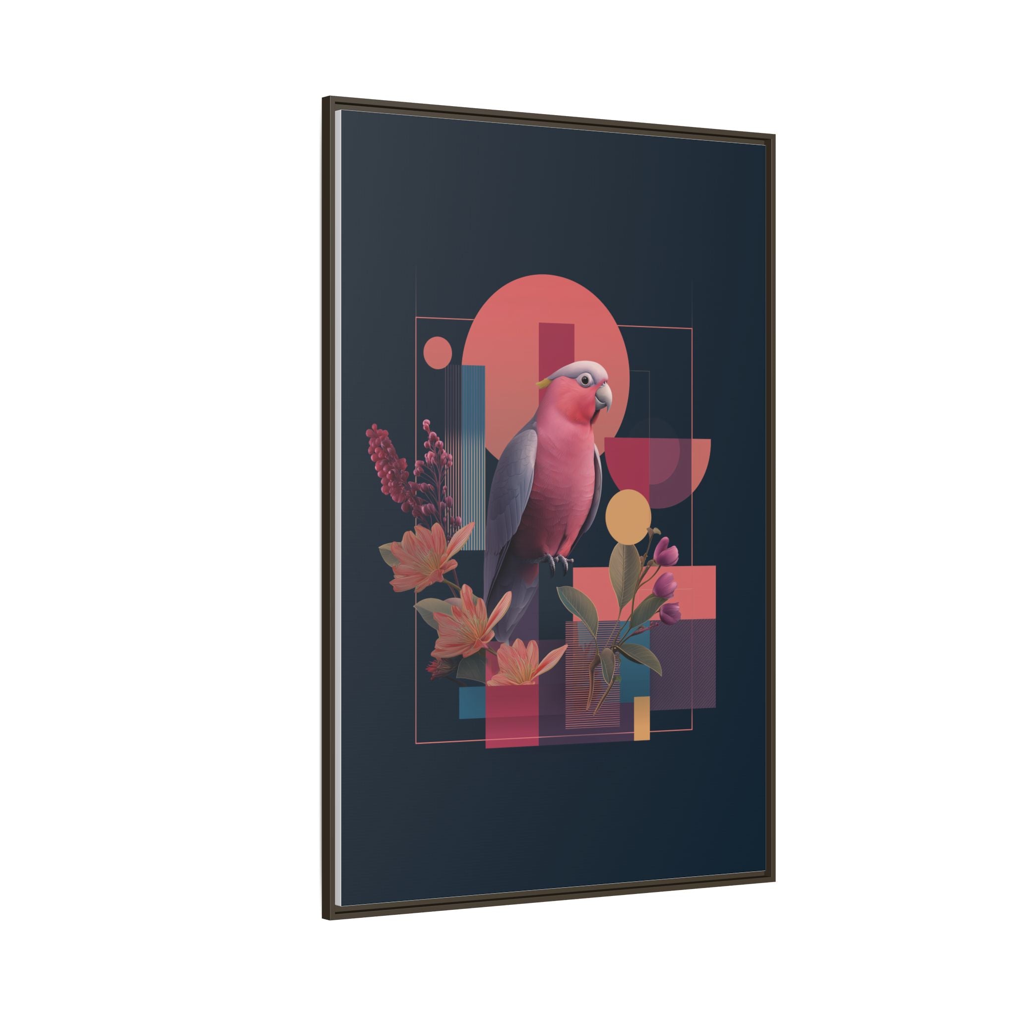 Geometric Rose Galah: Digital Art Deco, Retro-Futuristic Parrot Composition   |    Custom Orders Available
