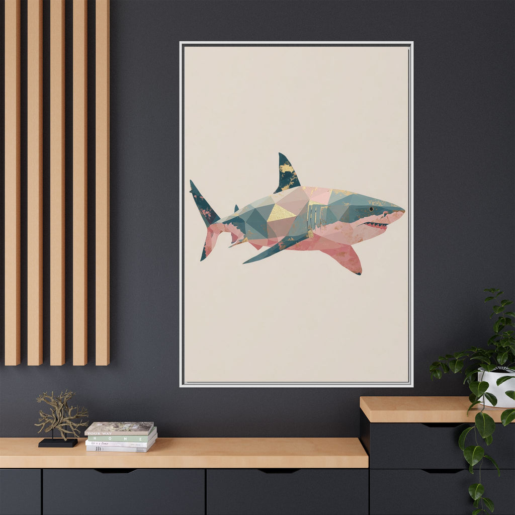 Geometric Shark Spectrum: Polygonal Marine Predator, Abstract Metallic Design   |  Personalized & Custom Orders Available