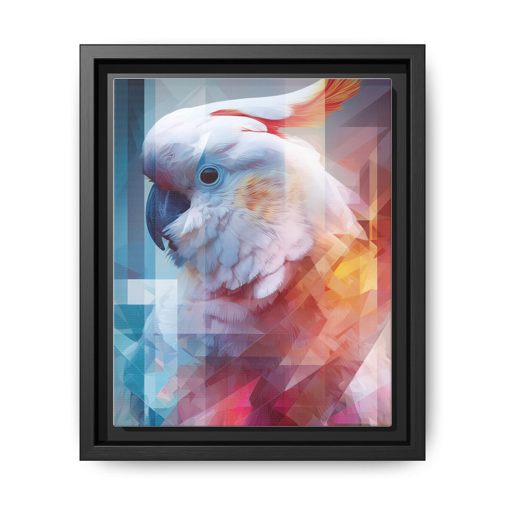 Fractured Cockatoo Framed Print: Geometric Wildlife Art, Low-Poly Digital Illustration   |  Personalized & Custom Orders Available