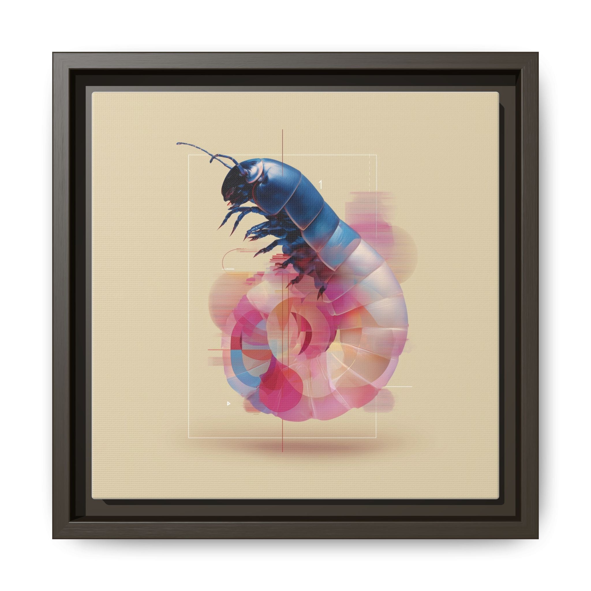 Exoskeleton Enigma: Digital Glitch Isopod, Metallic Crustacean Portrait   |  Personalized & Custom Orders Available
