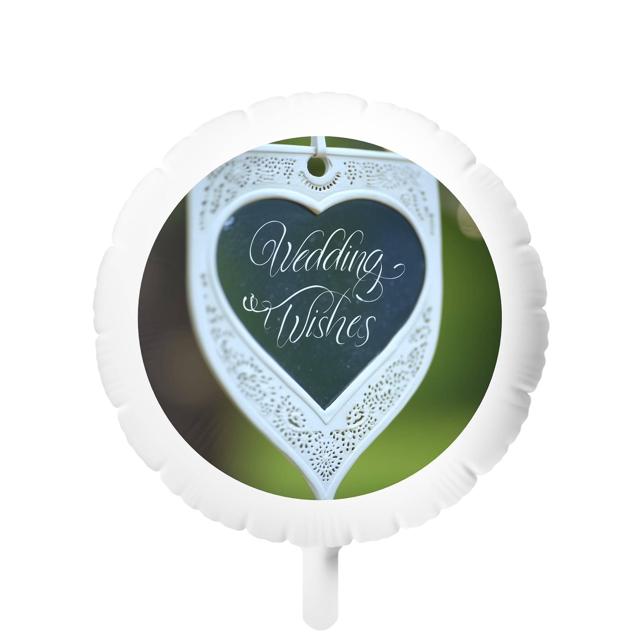 Wedding Wishes Mylar Balloon - Round Helium Balloon for Weddings & Bridal Showers