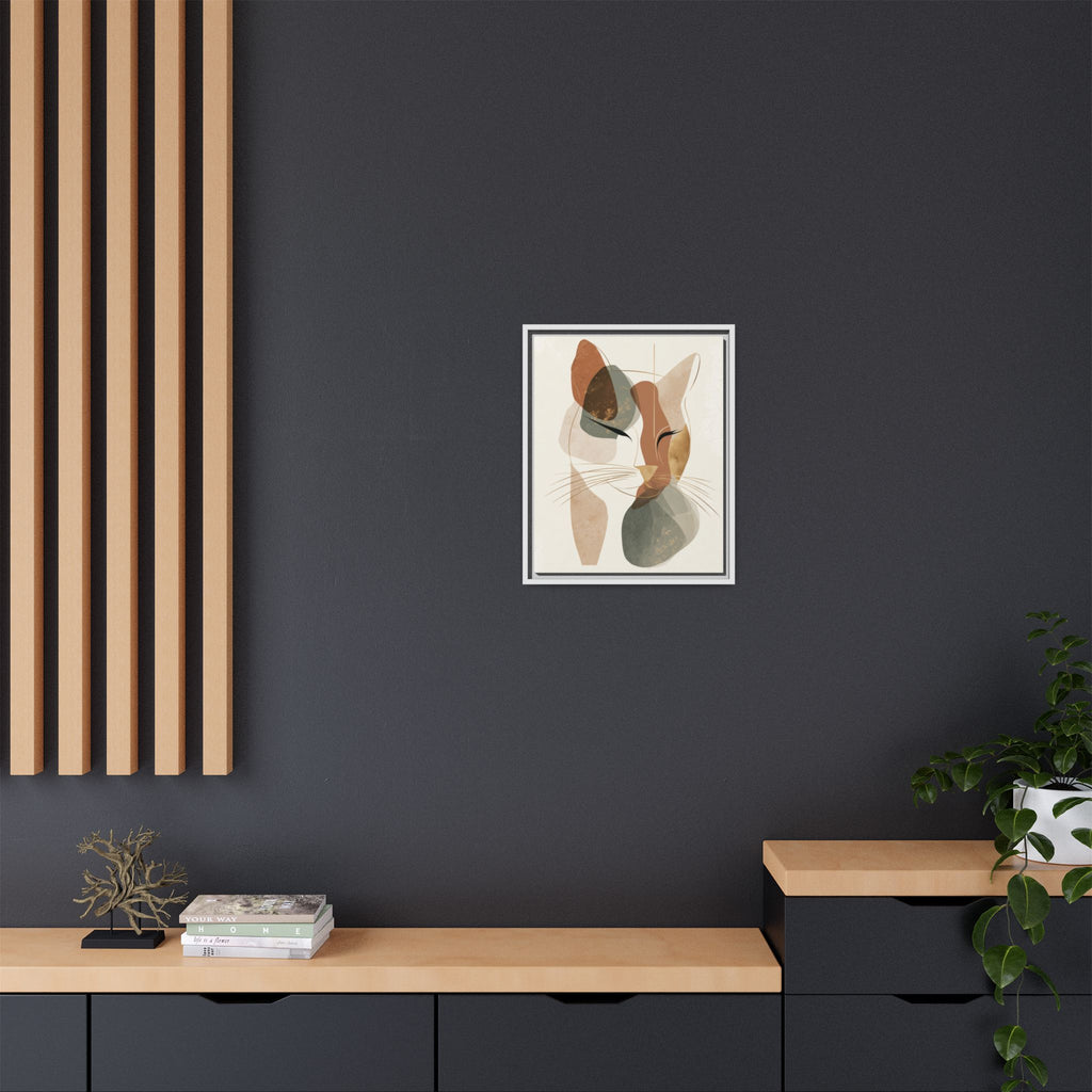 Feline Geometry: Abstract Cat Portrait, Minimalist Earth Tones   |  Personalized & Custom Orders Available