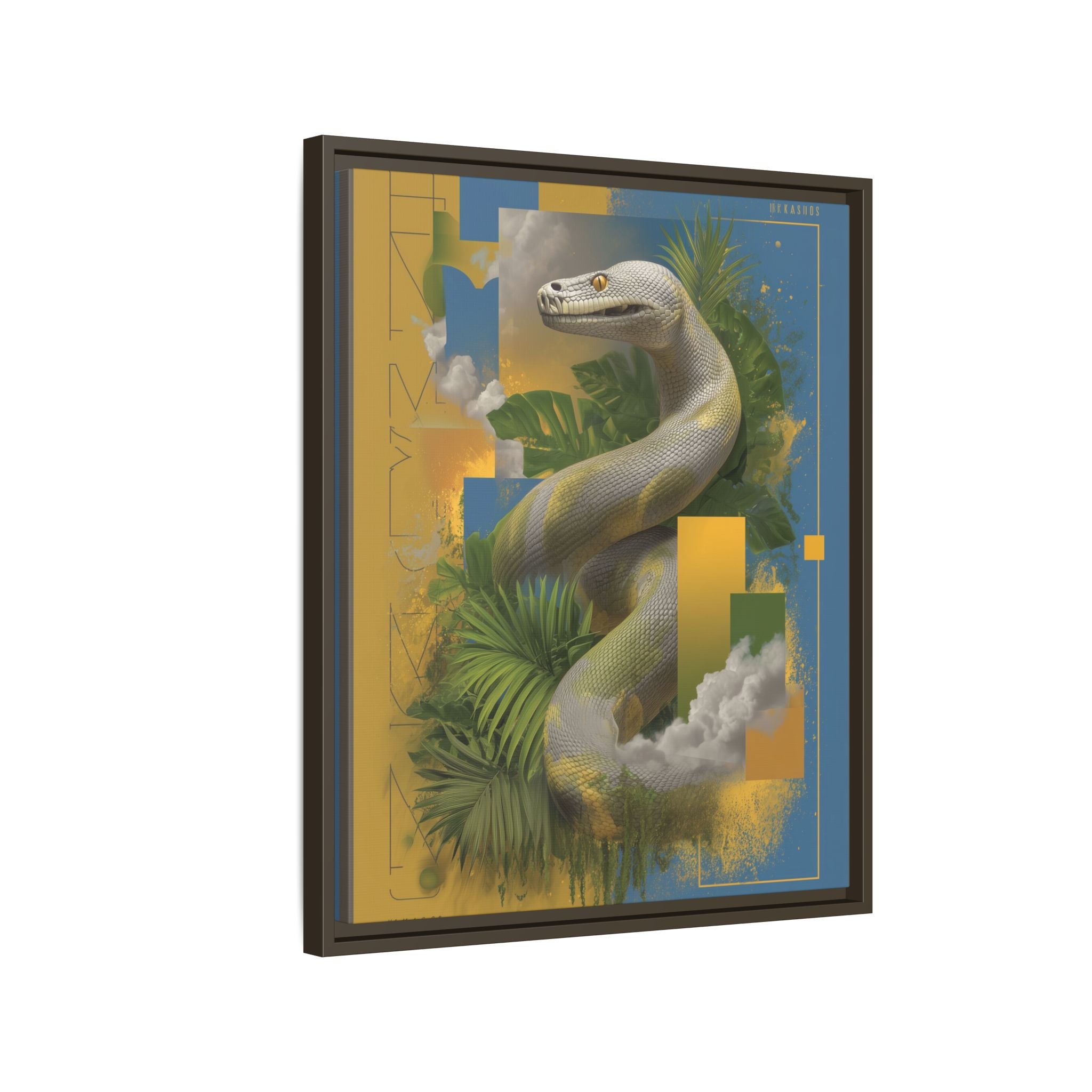 Serpent of Surreal Geometries: Tropical Hyperrealism, Digital Snake Illustration   |    Custom Orders Available