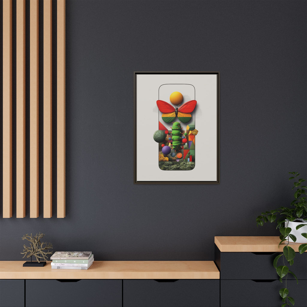 Metamorphosis Framed Print : Geometric Nature Transformation, Vibrant Butterfly Composition   |  Personalized & Custom Orders Available