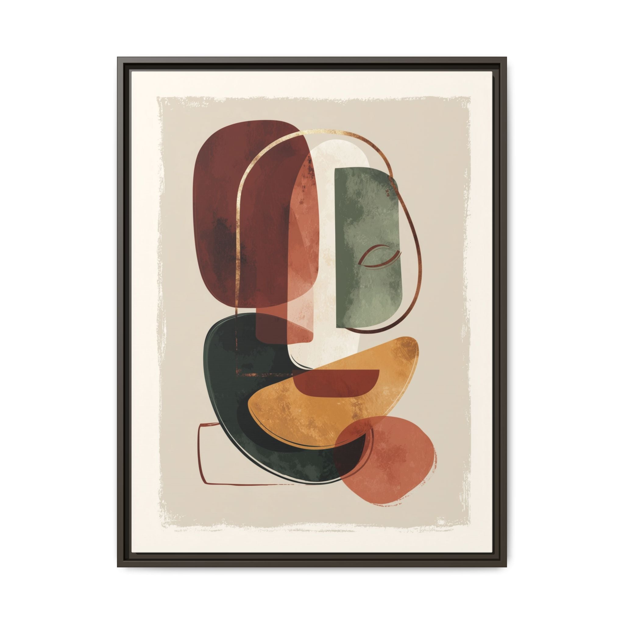 Layered Geometries: Mid-Century Modern Composition, Organic Abstract Design, Translucent Intersecting Shapes   |   Custom Orders Accepted