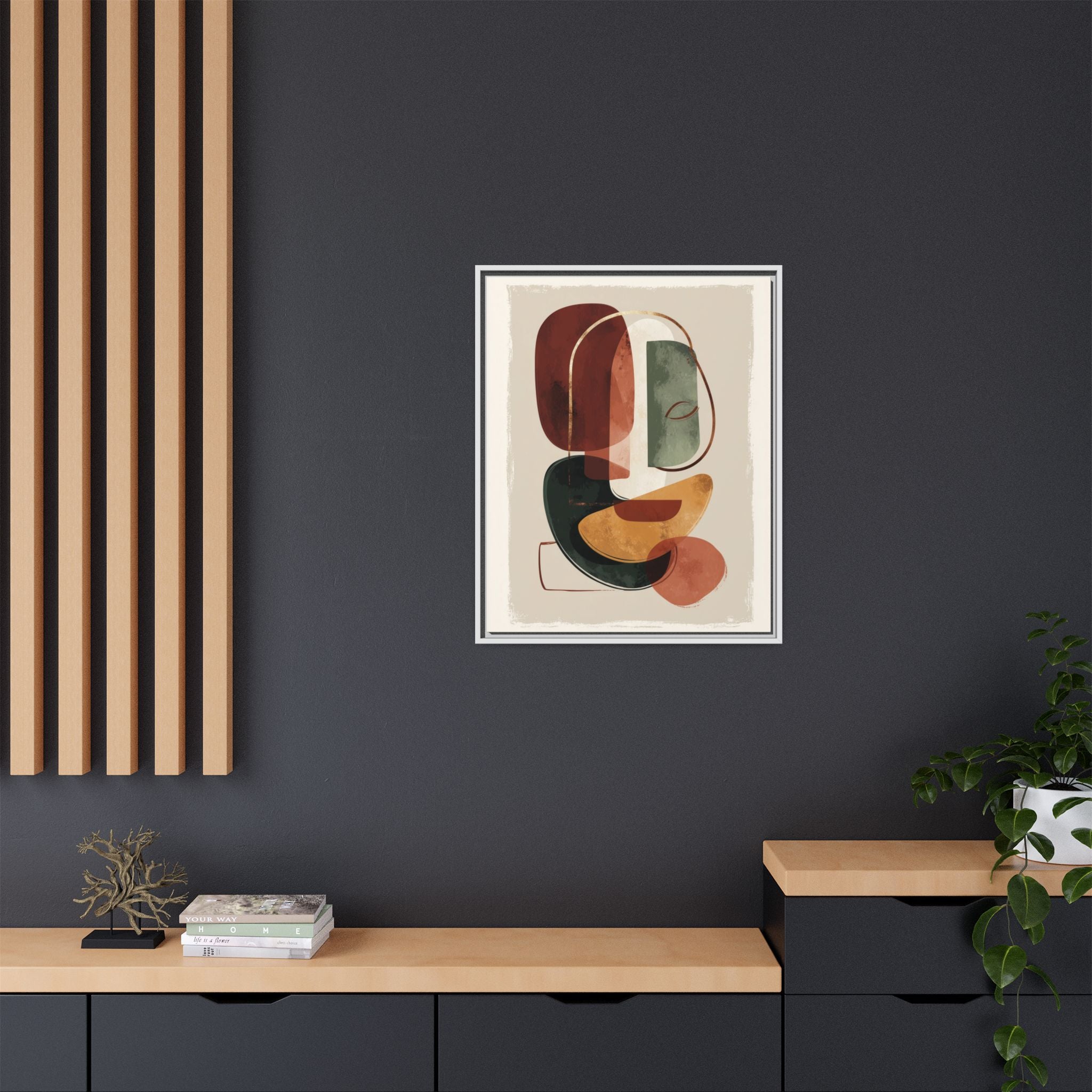 Layered Geometries: Mid-Century Modern Composition, Organic Abstract Design, Translucent Intersecting Shapes   |   Custom Orders Accepted