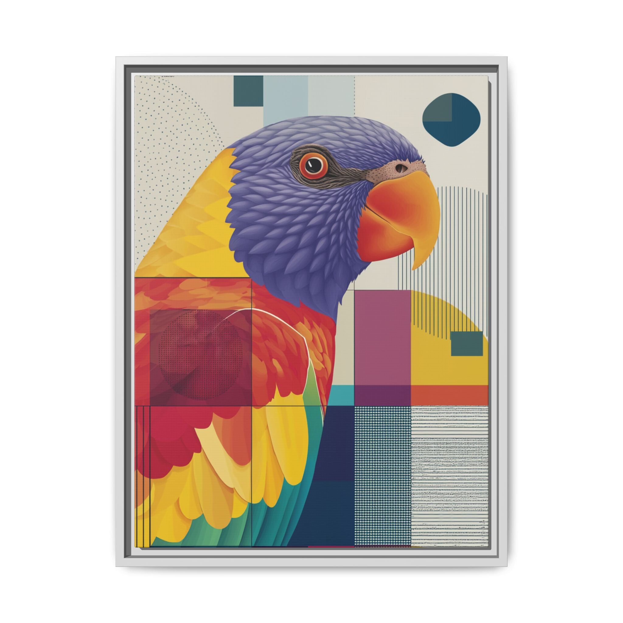 Geometric Parrot: Abstract Wildlife Art, Modern Color Block Design   |  Personalized & Custom Orders Available
