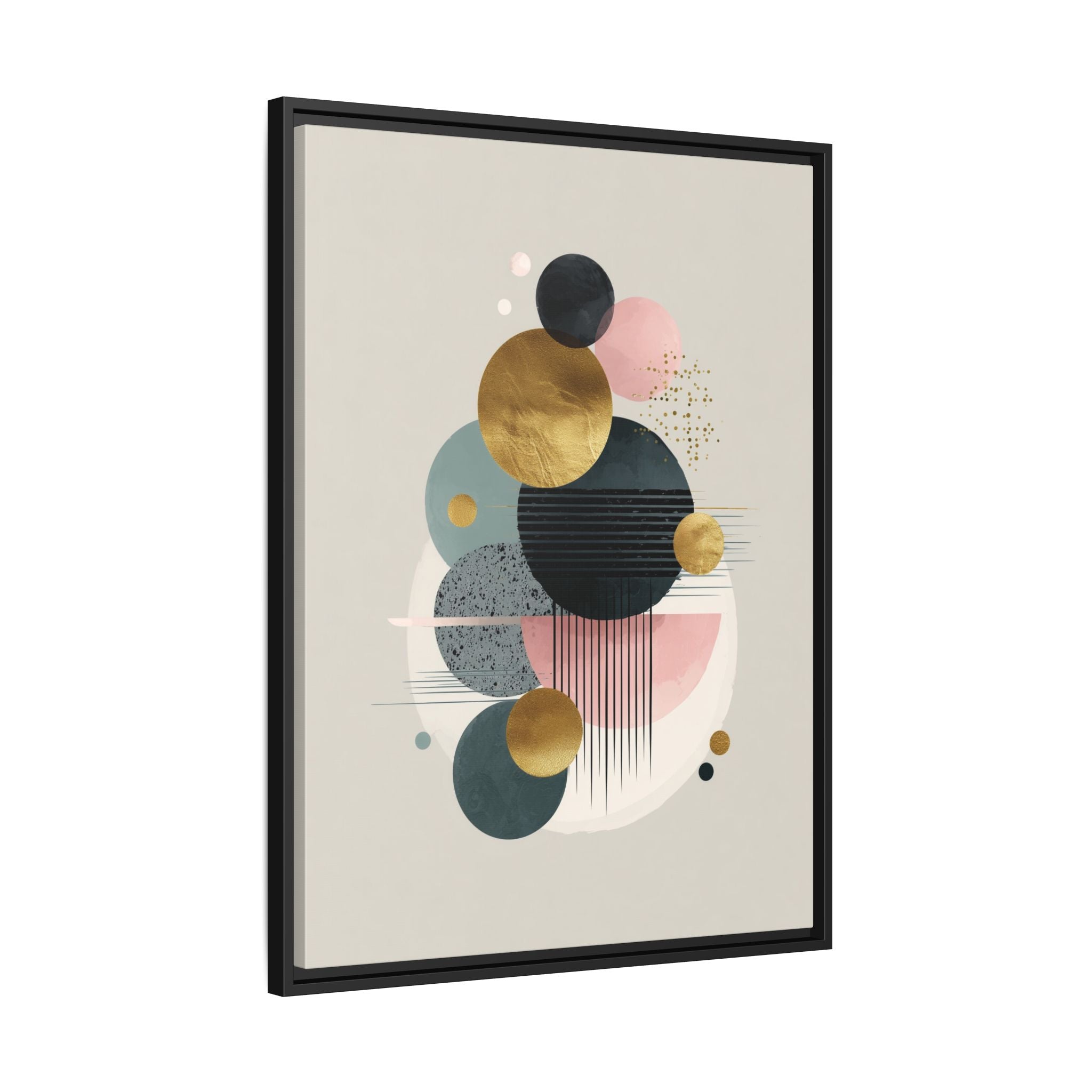Geometric Harmony: Intersecting Circles, Mid-Century Modern Design, Abstract Metallic Composition   |   Custom Orders Accepted