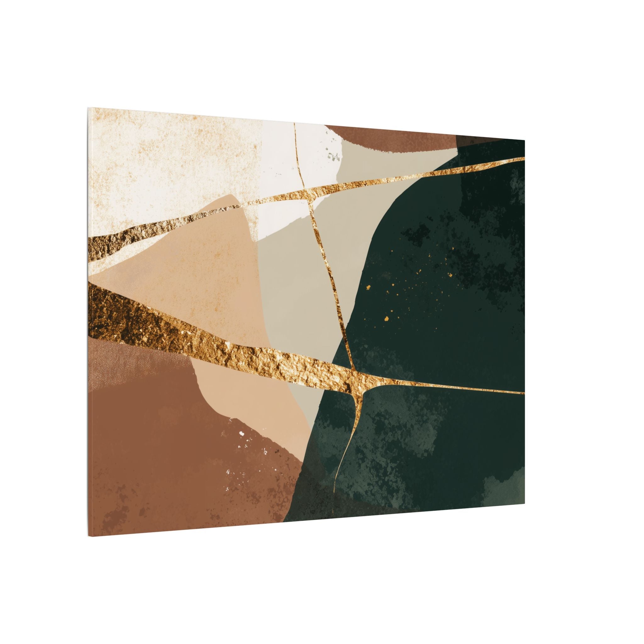 Canvas Print, Abstract Earthy Gold Wall Art, Modern Designer Home Decor, Stretched Matte Canvas; Thick, Multi-Size, Office Decor