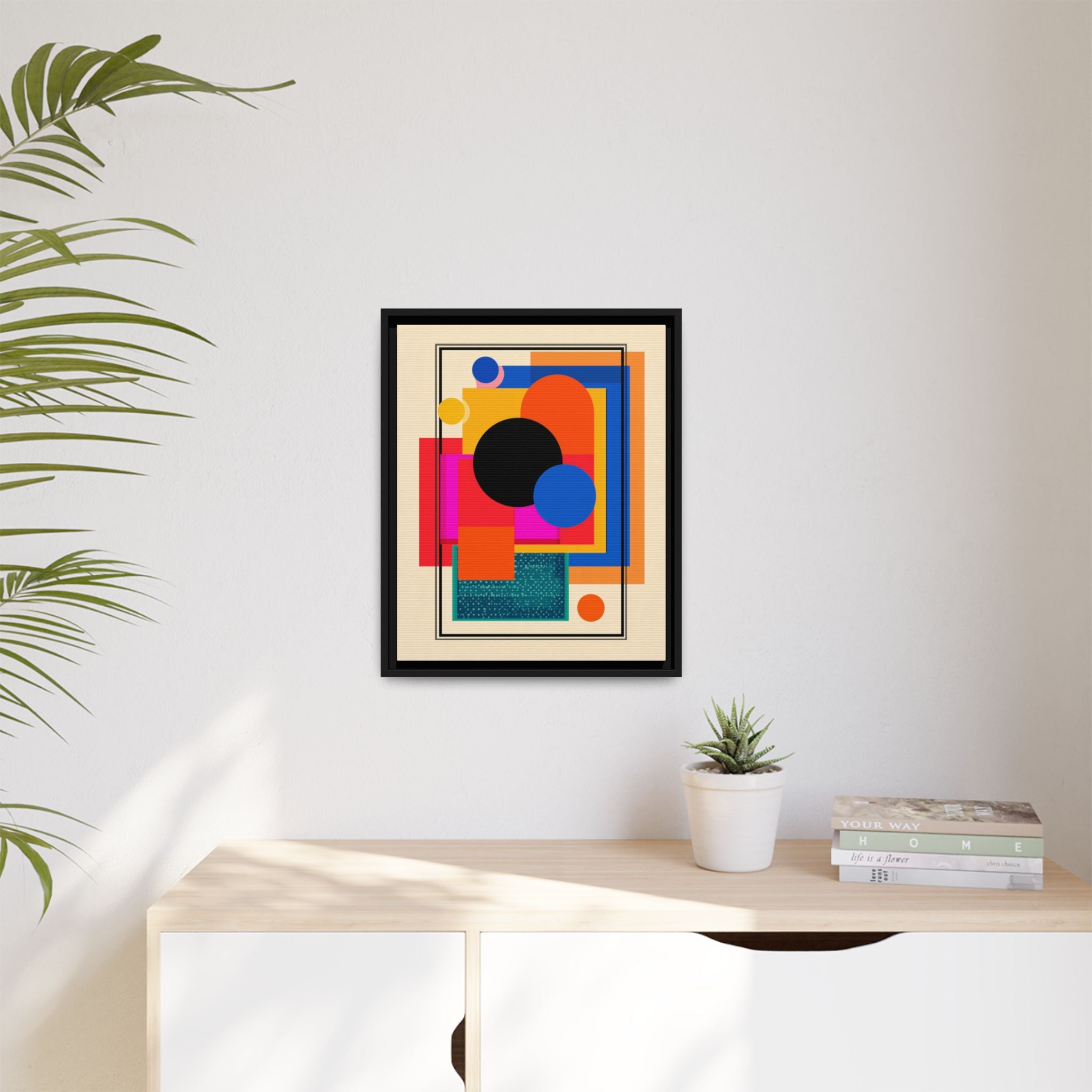 Geometric Harmony: Abstract Color Blocks, Mid-Century Modern Design, Minimalist Art Composition   |   Custom Orders Accepted