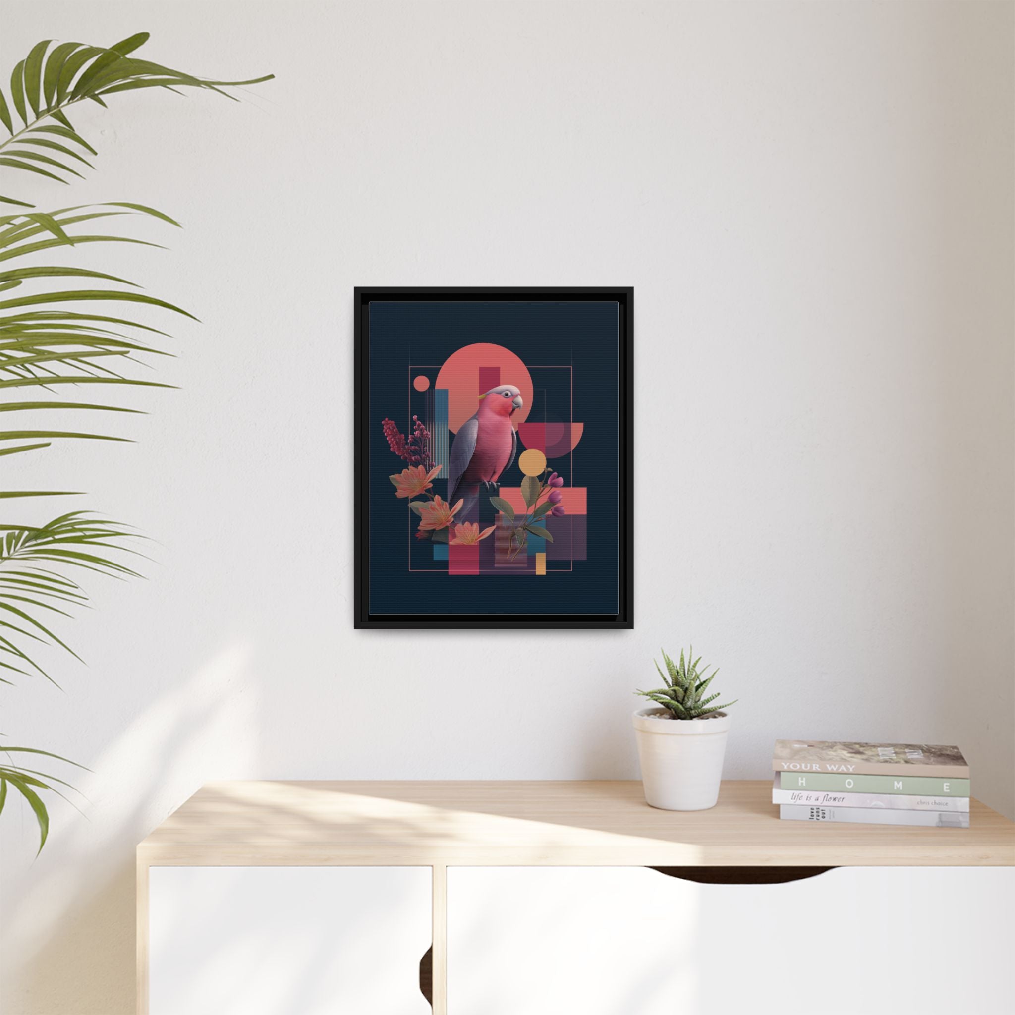 Geometric Rose Galah: Digital Art Deco, Retro-Futuristic Parrot Composition   |    Custom Orders Available