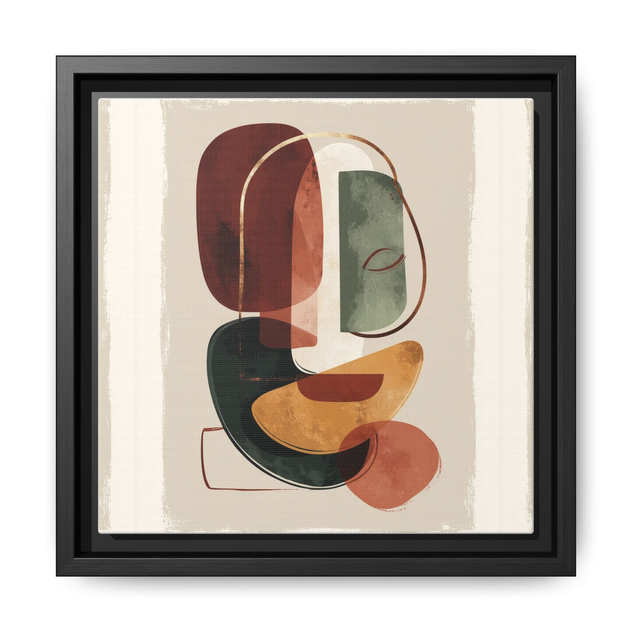 Layered Geometries: Mid-Century Modern Composition, Organic Abstract Design, Translucent Intersecting Shapes   |   Custom Orders Accepted