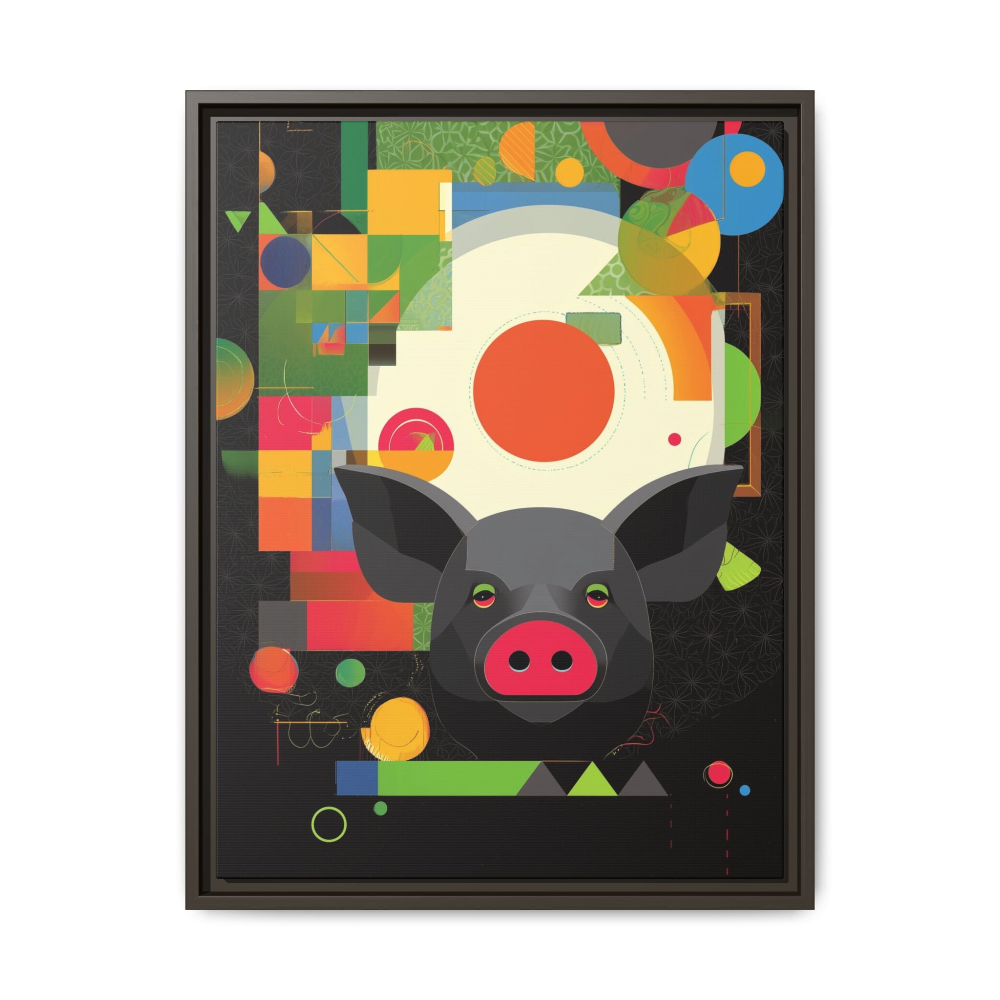 Prismatic Pig: Geometric Abstract Design, Digital Graphic Art Illustration   |    Custom Orders Available