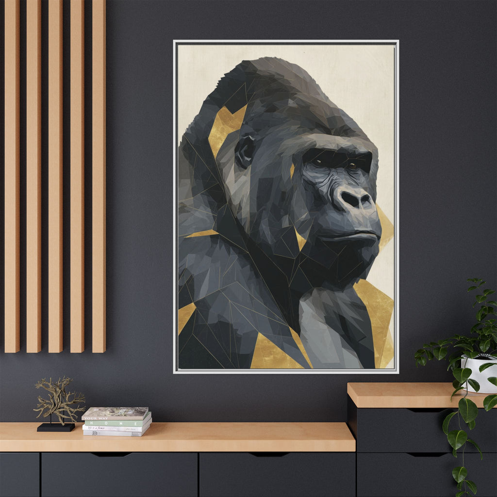 Primal Geometry: Polygonal Gorilla Portrait, Modern Metallic Wildlife Art   |  Personalized & Custom Orders Available