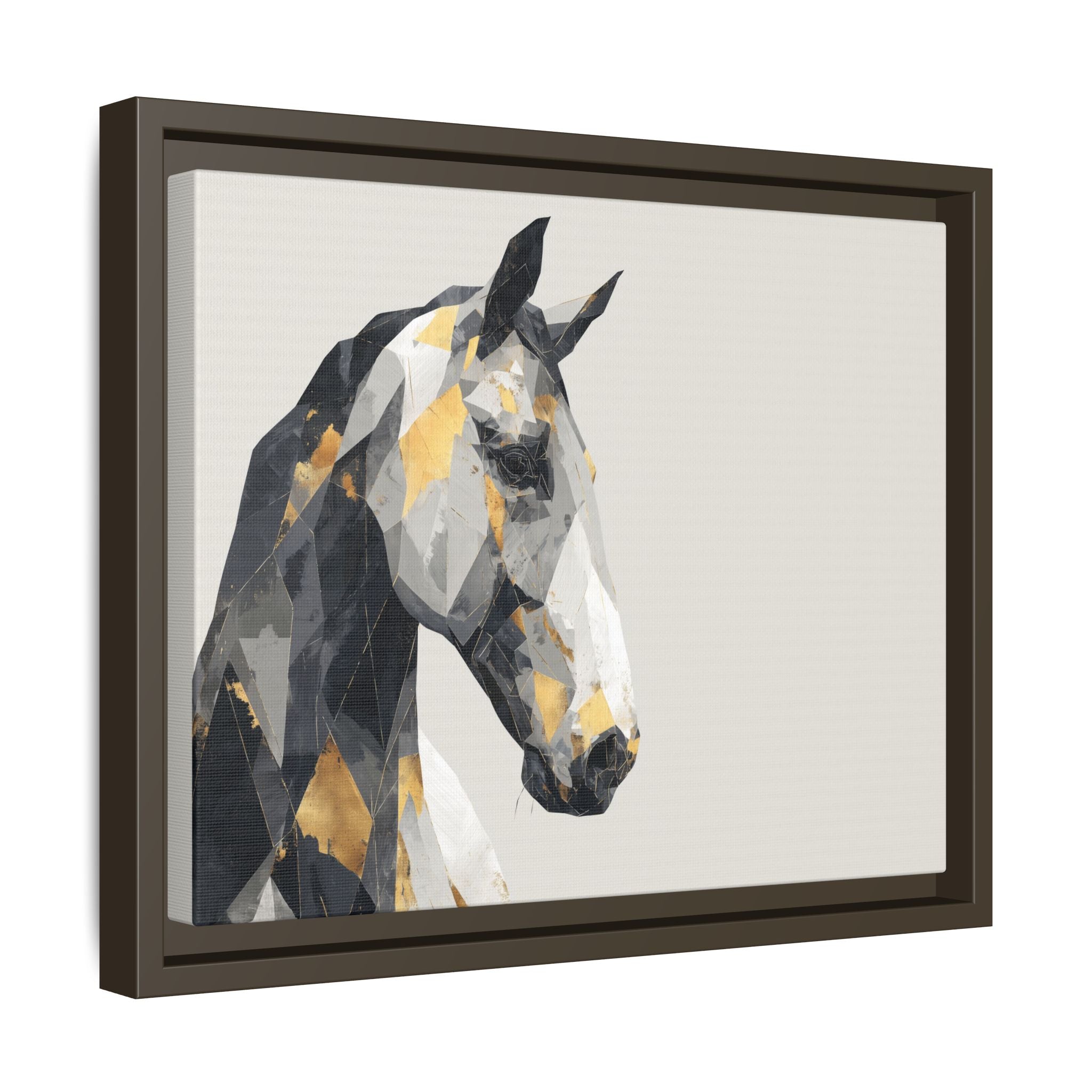 Equine Geometrica: Contemporary Cubist Horse, Metallic Abstract Portrait   |  Personalized & Custom Orders Available