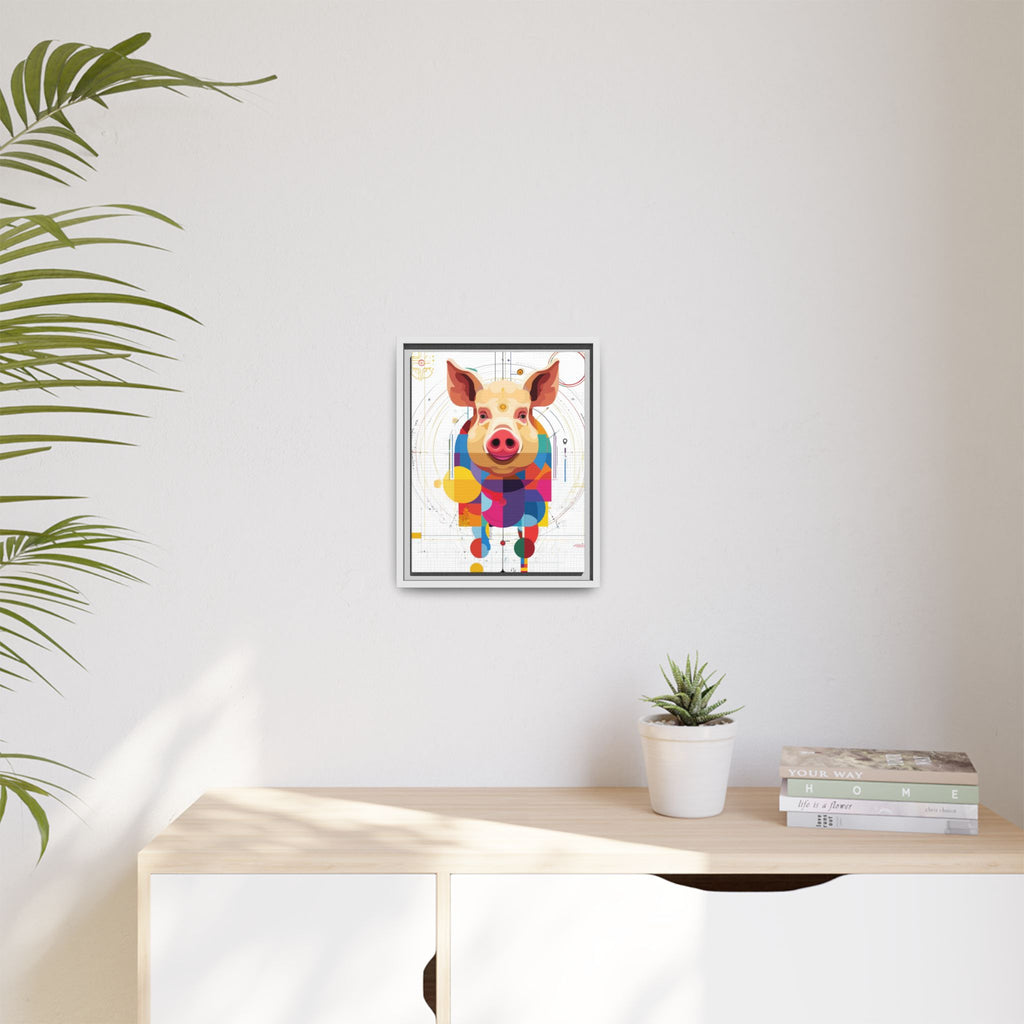 Geometric Pig: Digital Cubist Portrait, Mathematical Animal Abstraction   |    Custom Orders Available